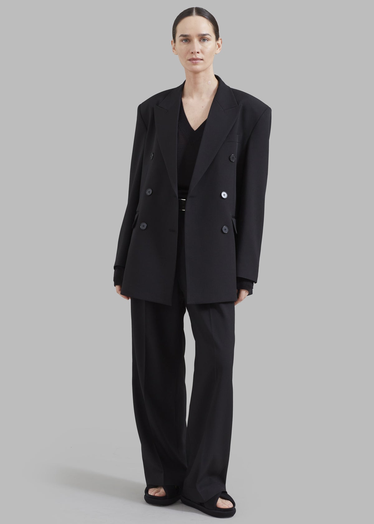 Nessi Double Breasted Blazer - Black - 2