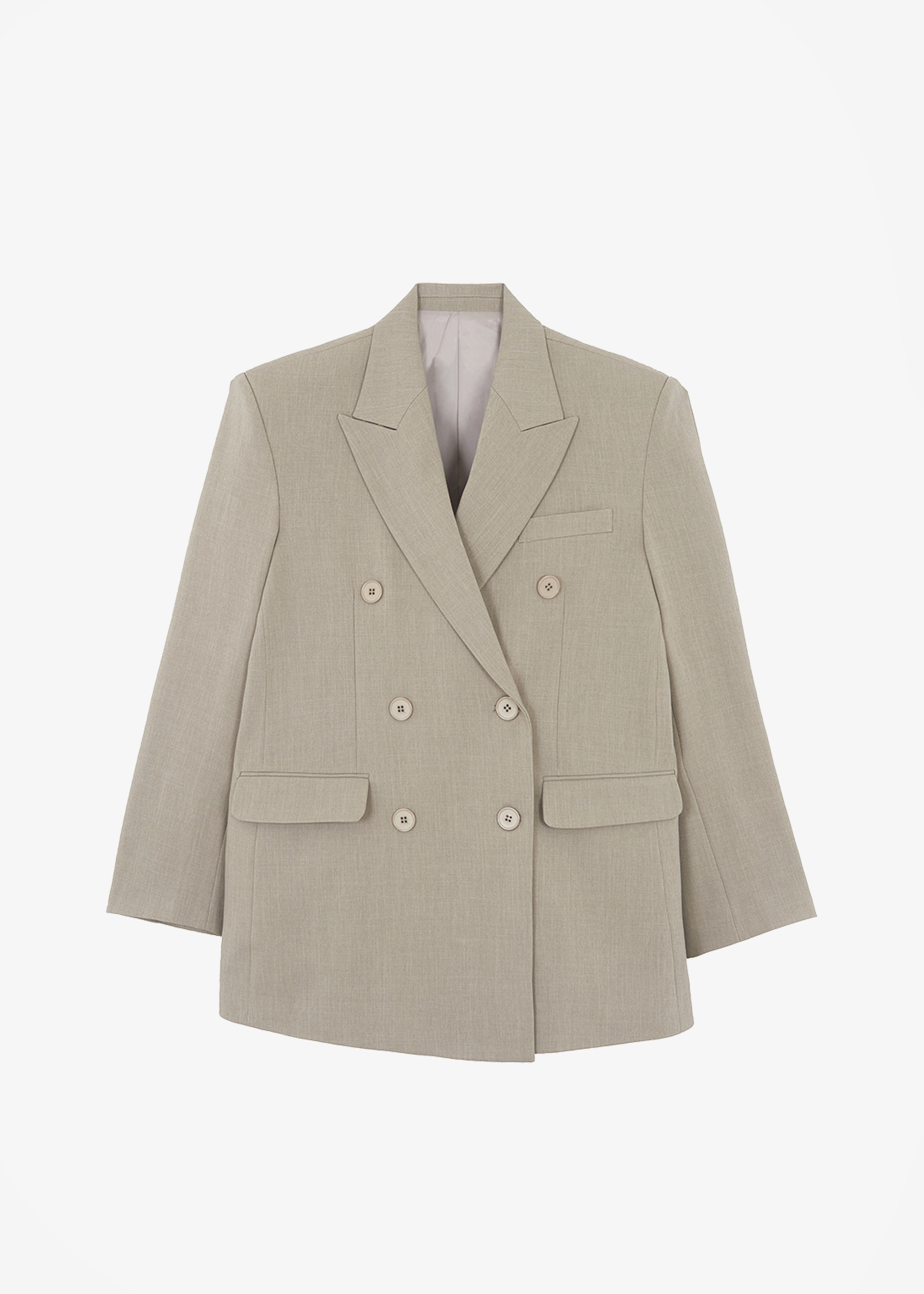 Nessi Double Breasted Blazer - Taupe - 11