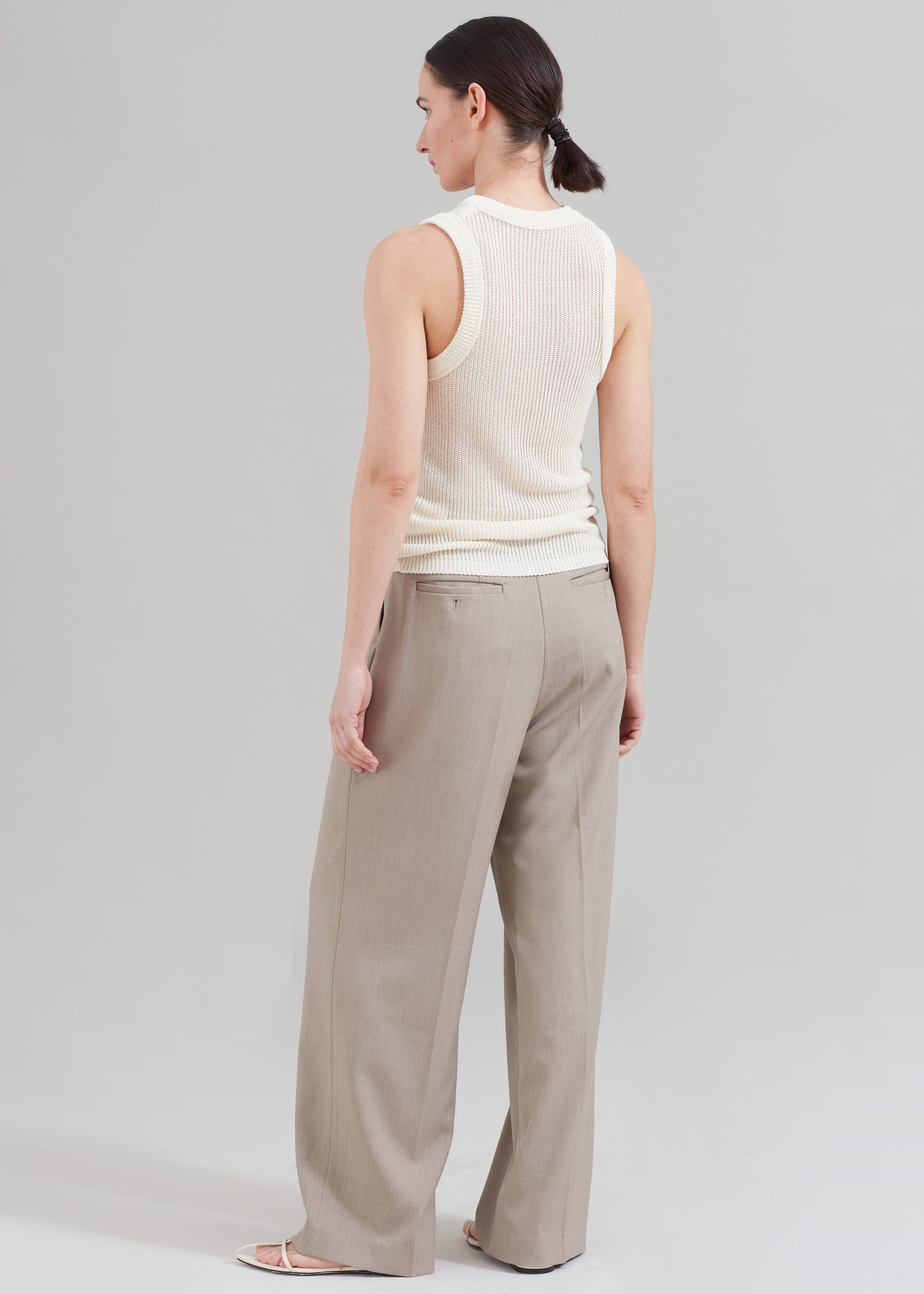 Nessi Pintuck Trousers - Taupe - 8