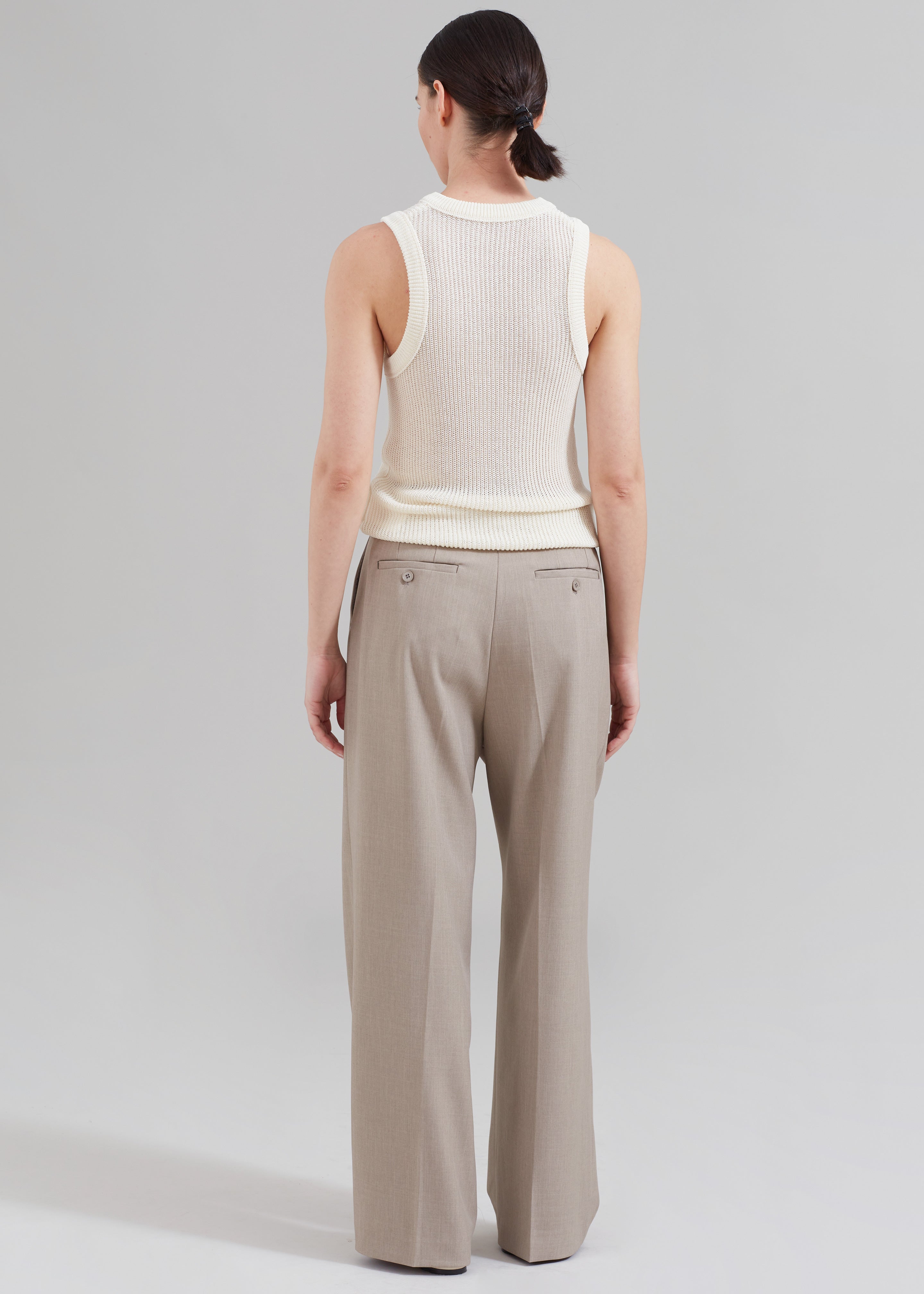 Nessi Pintuck Trousers - Taupe - 10