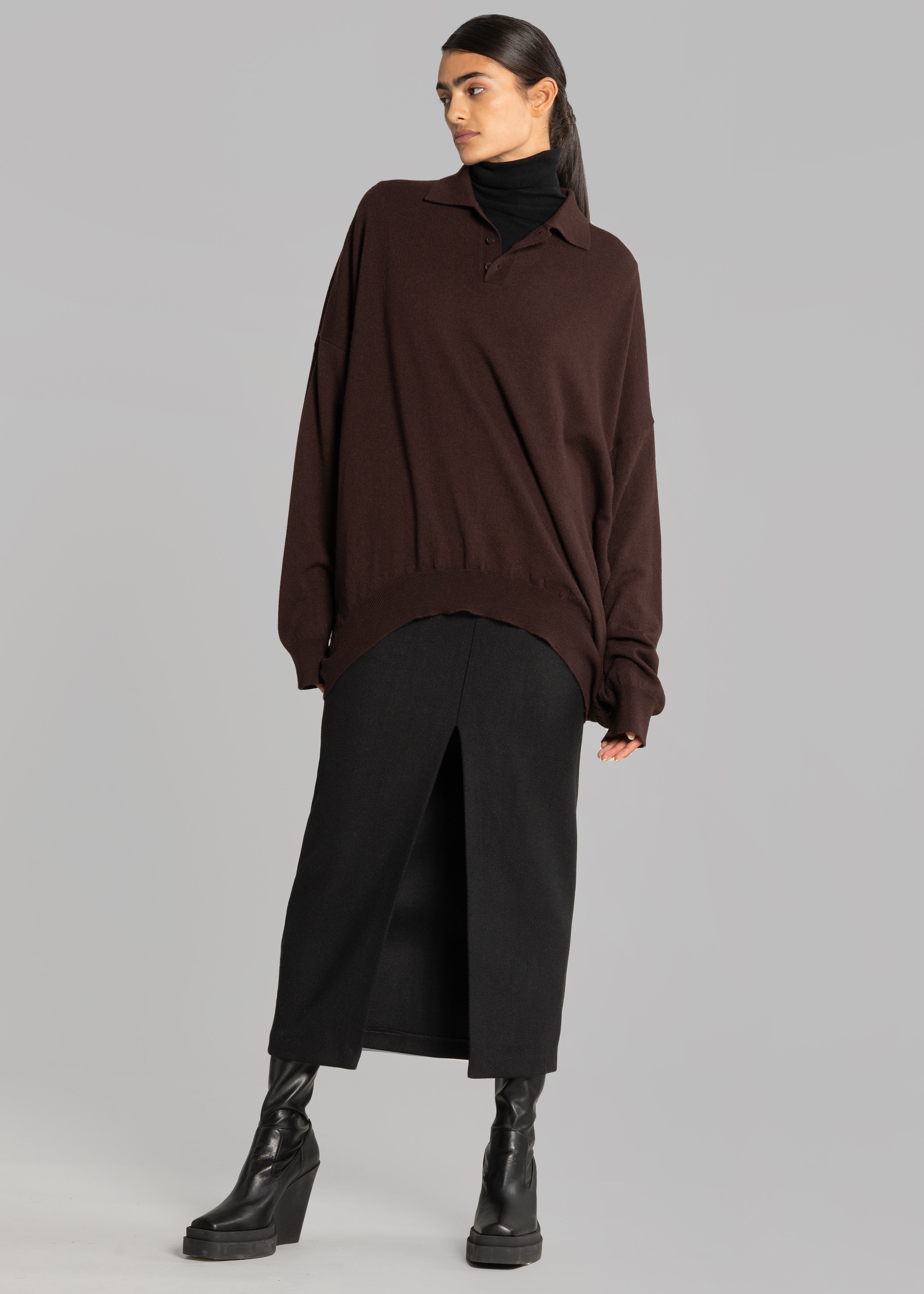 Neasi Wool-Blend Pencil Skirt - Black - 6