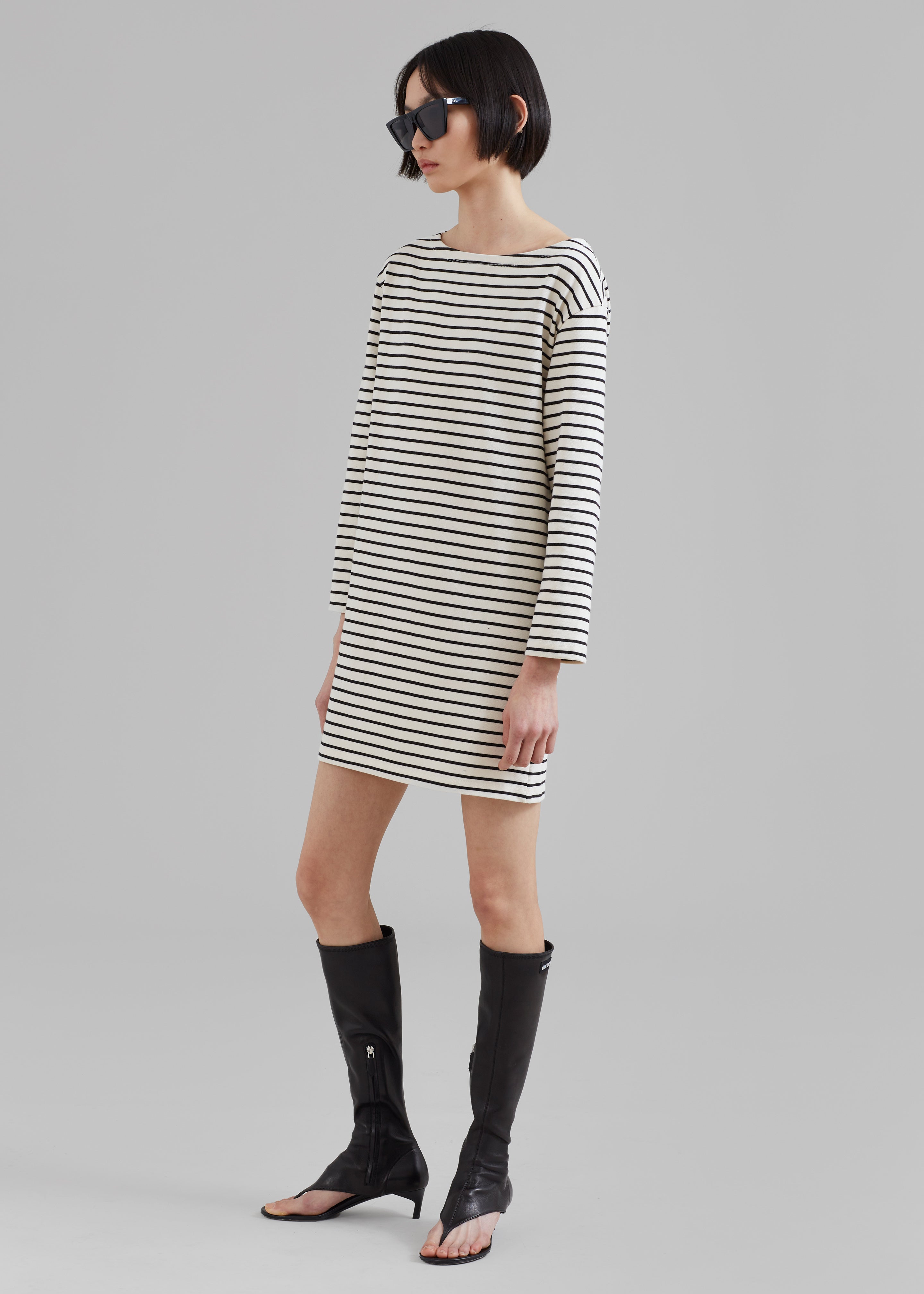 Nino Mini Dress - Black Stripe - 1