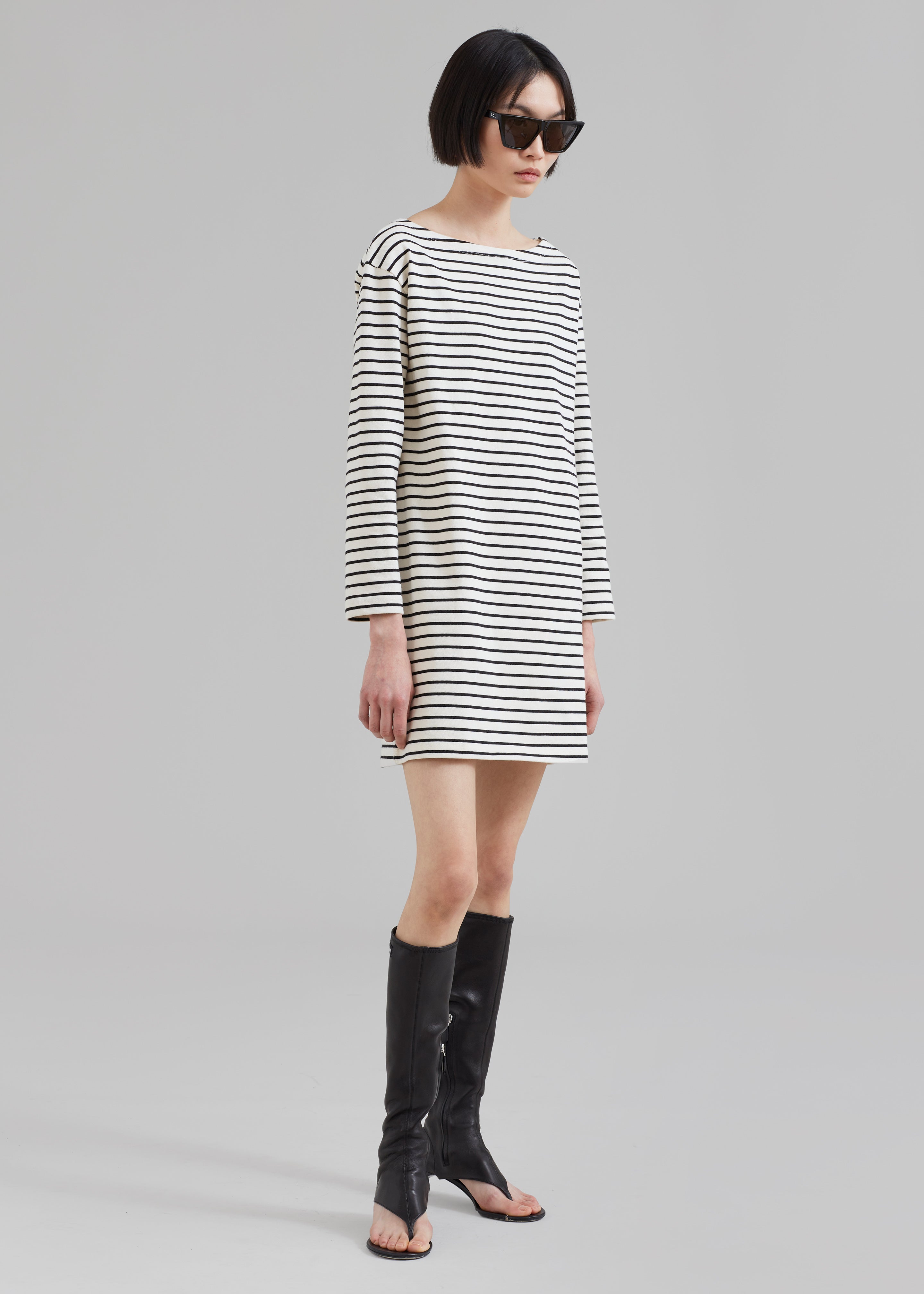 Nino Mini Dress - Black Stripe - 4