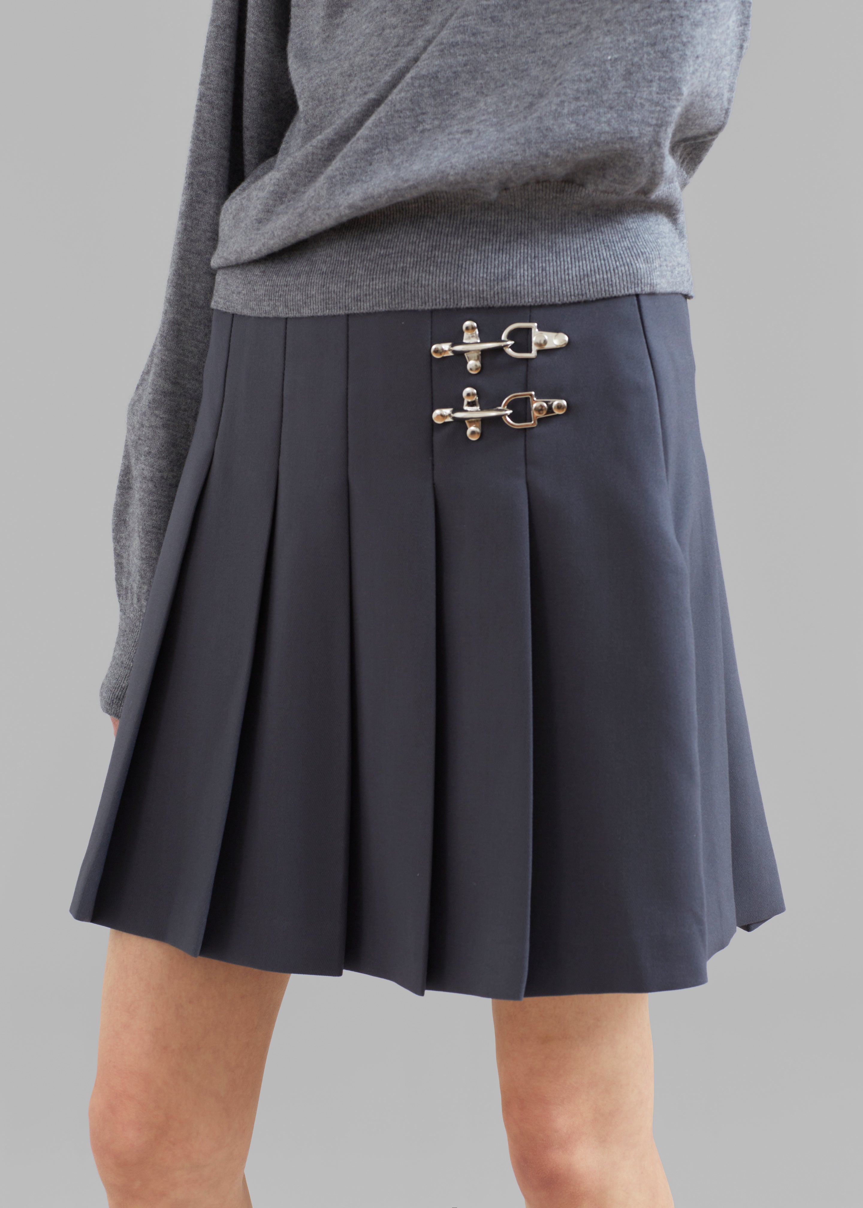 Nyra Pleated Skirt - Charcoal