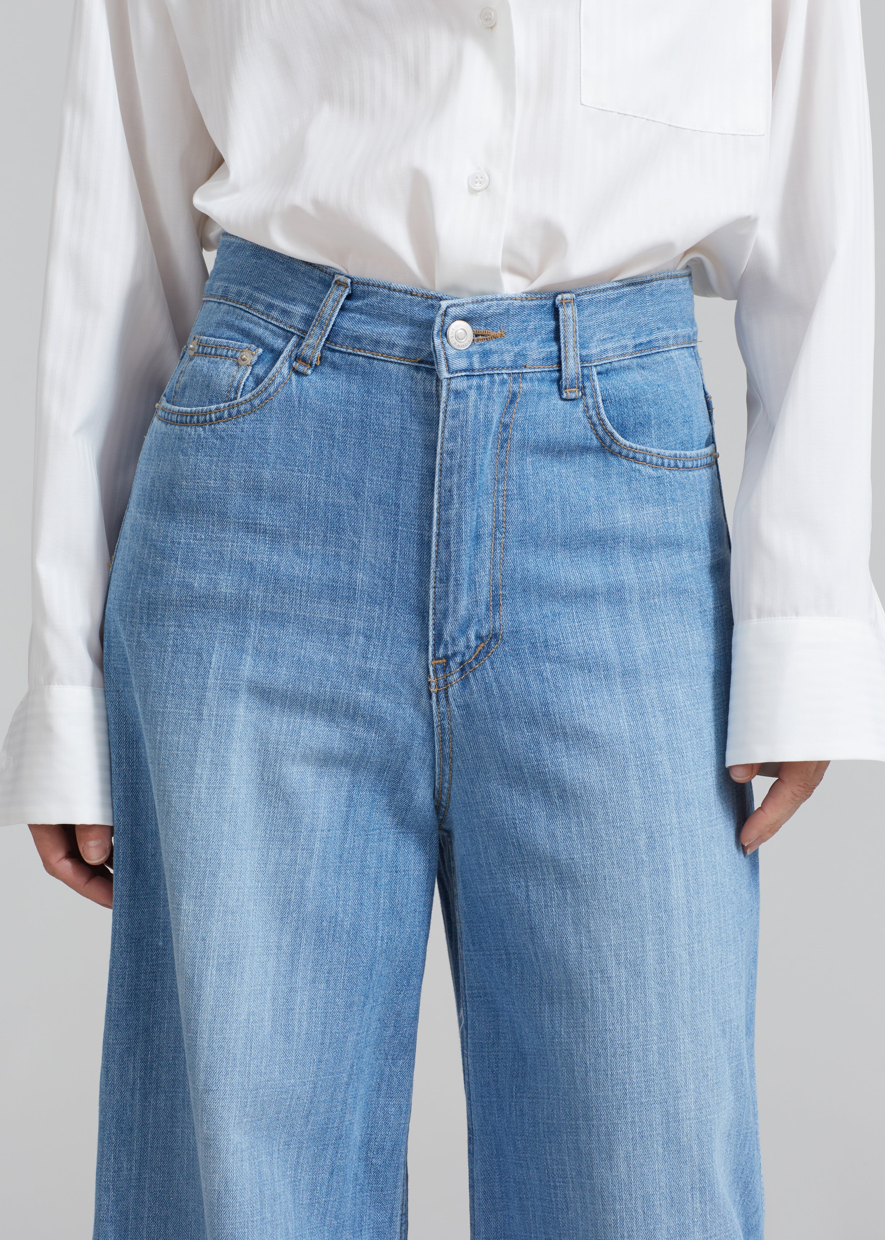 Odelle Wide Denim Pants - Worn Wash – The Frankie Shop