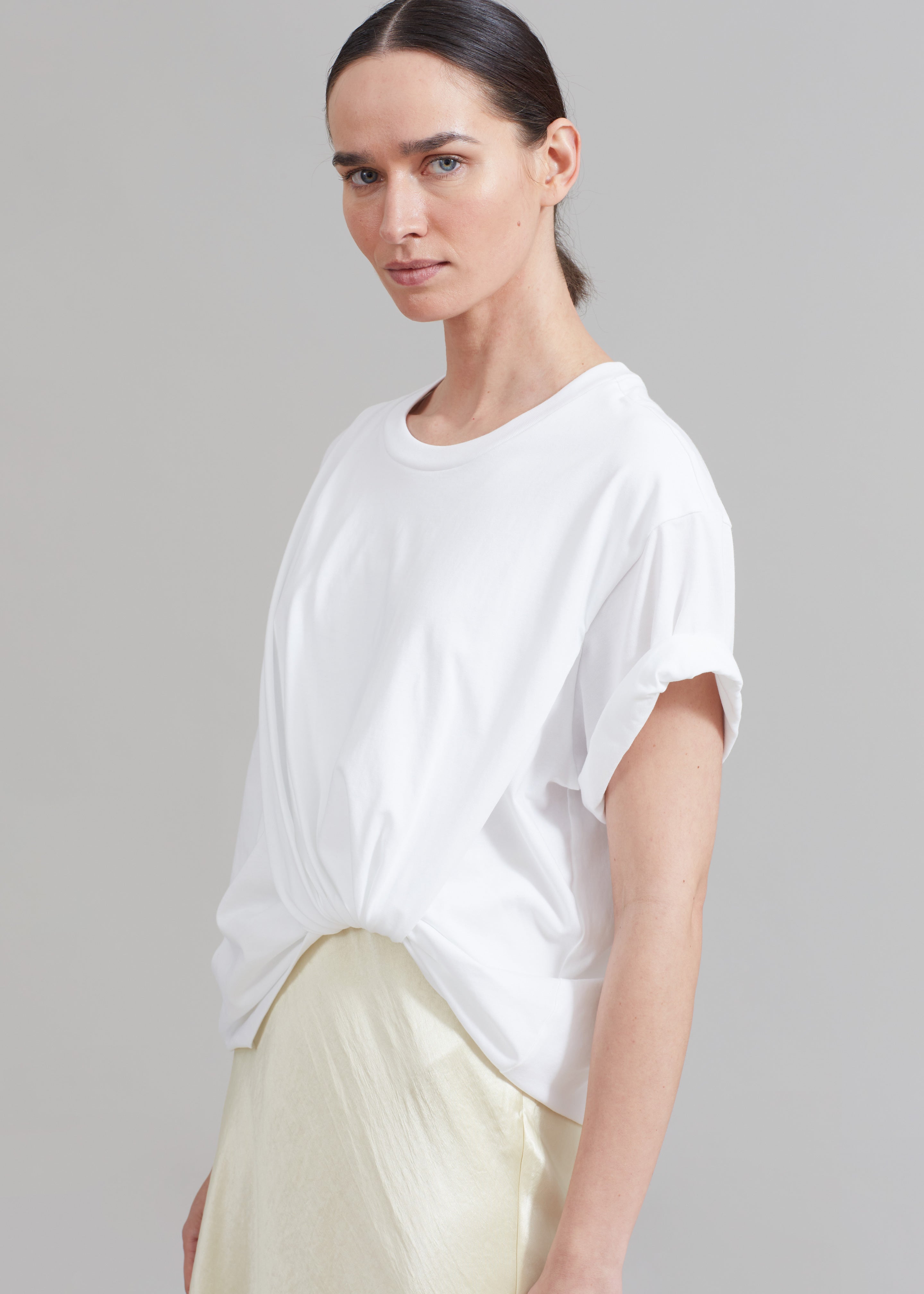 3.1 Phillip Lim Draped T-Shirt Slip Combo Dress - White-Butter