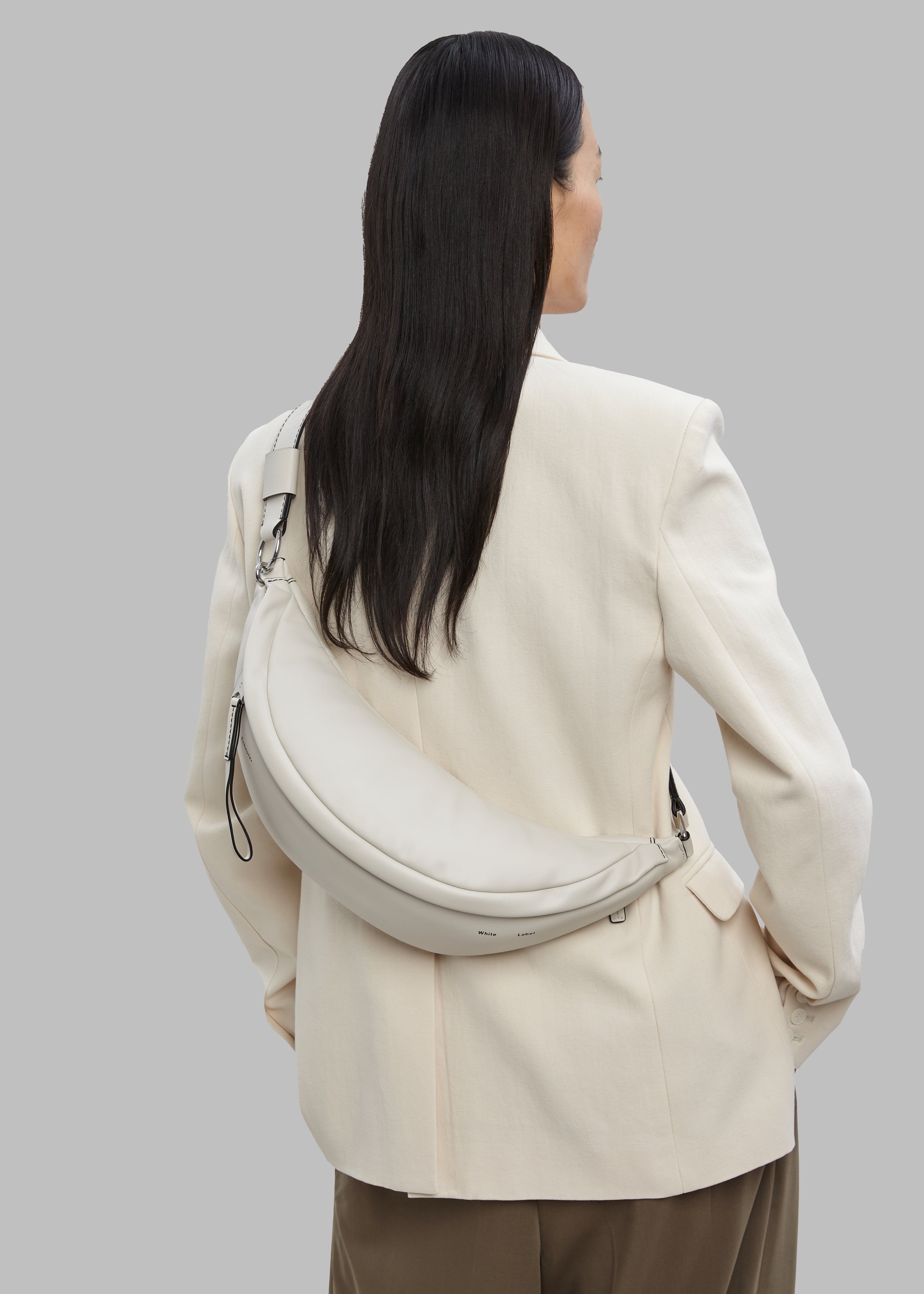 White leather 2025 sling bag