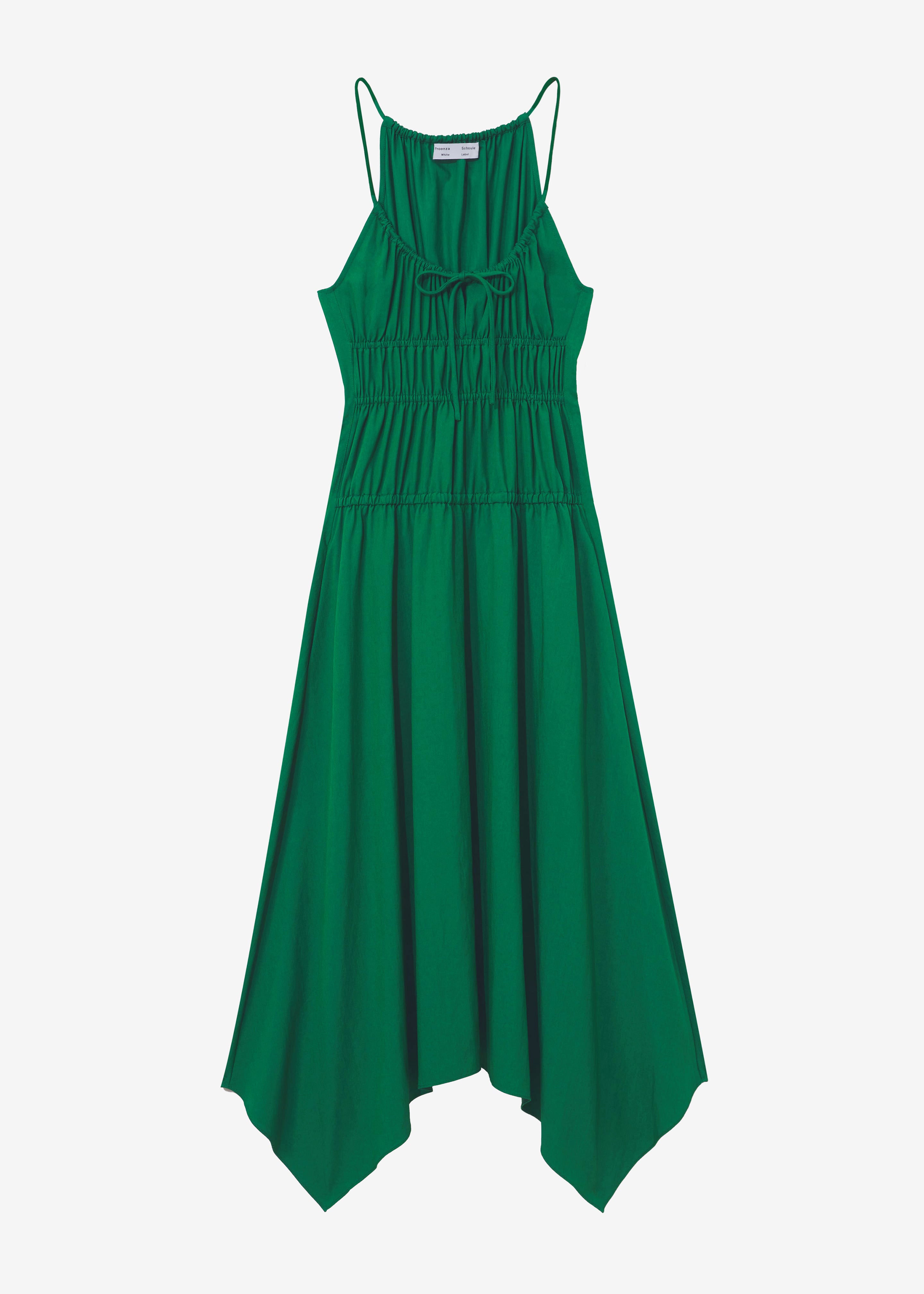 Proenza Schouler White Label Drapey Suiting Ruched Dress - Green - 11