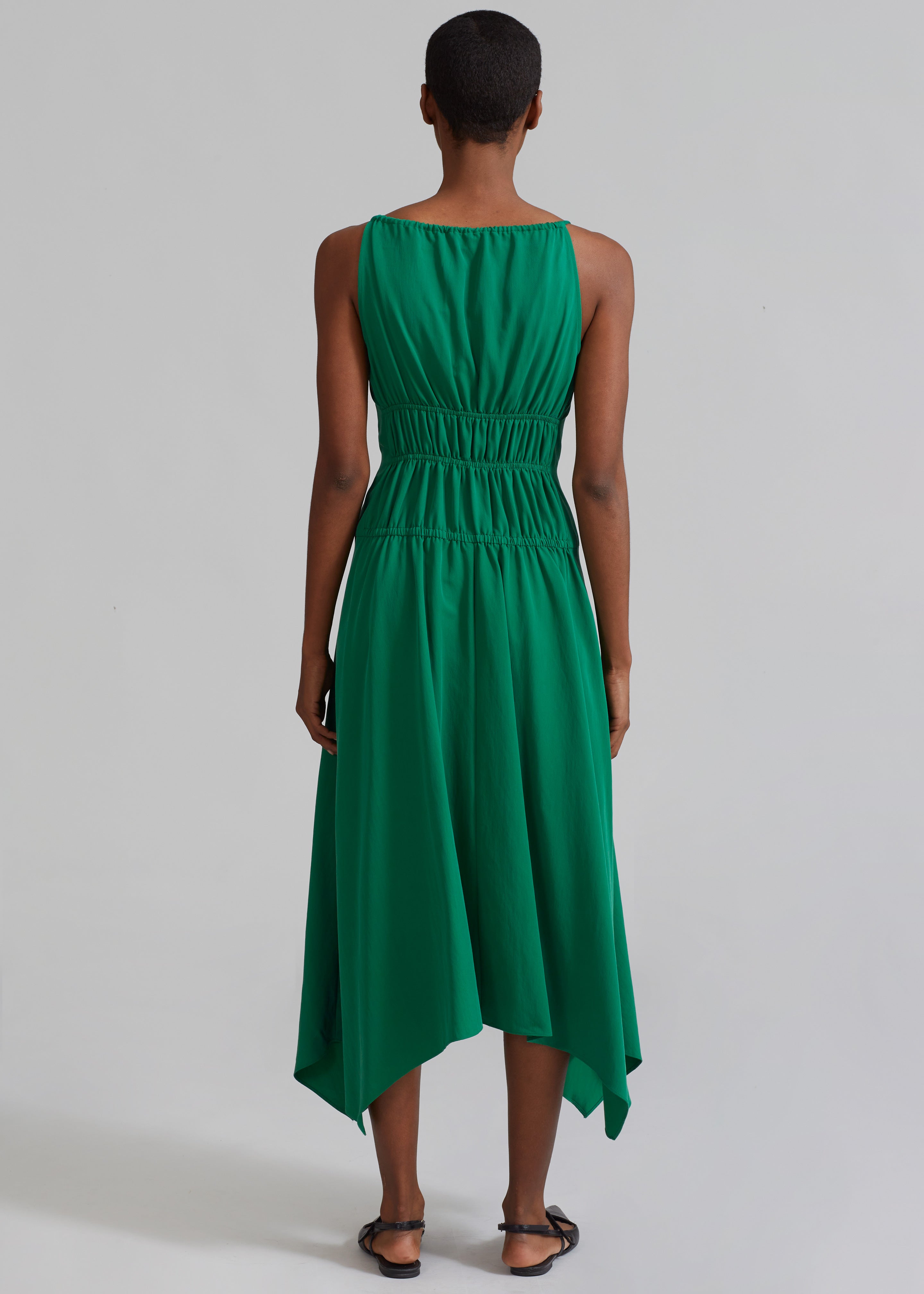 Proenza Schouler White Label Drapey Suiting Ruched Dress Green