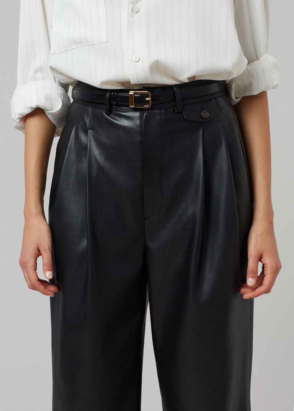 Pernille Faux Leather Pants - Black - 4