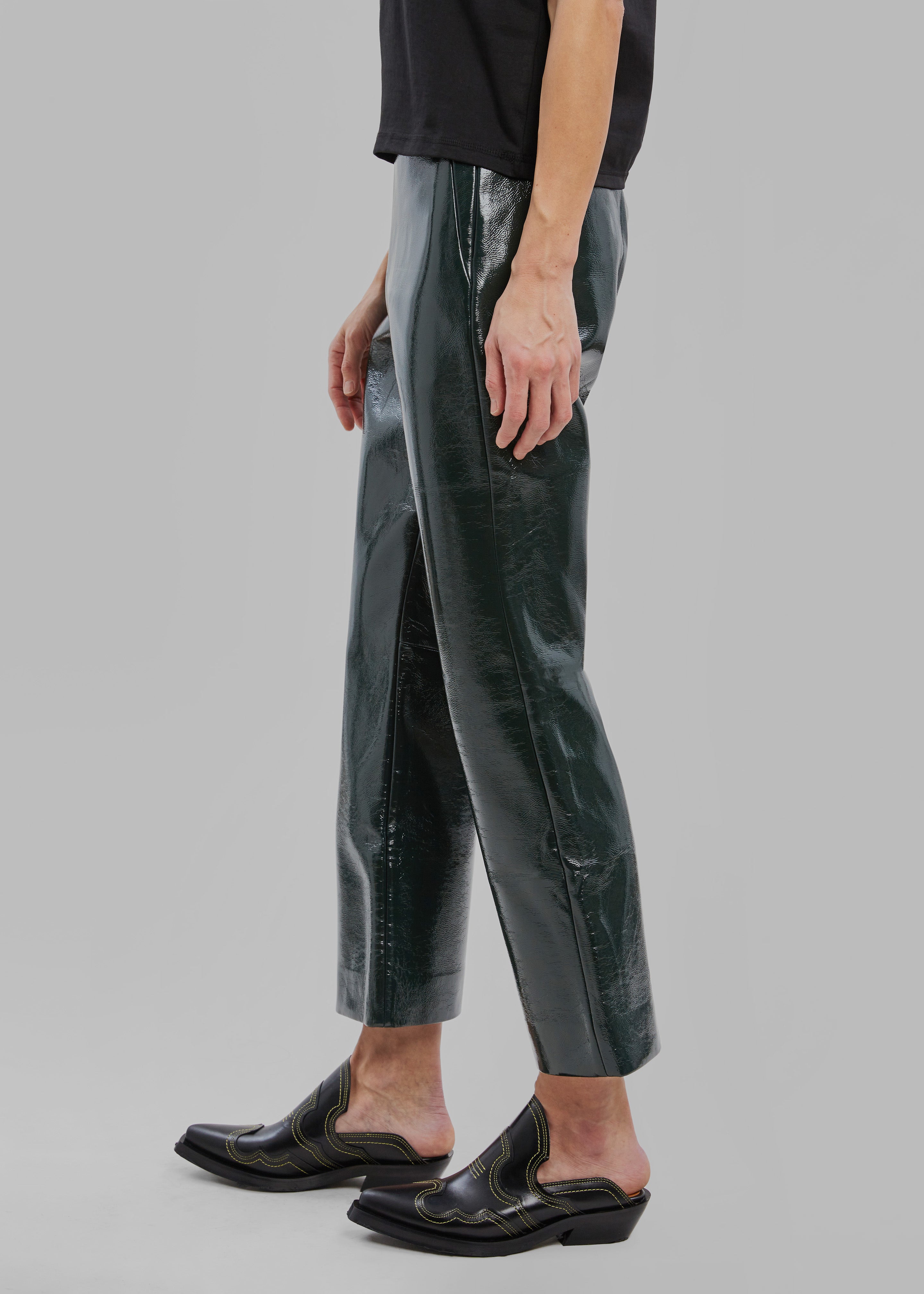 Wide leg vinyl pants sale