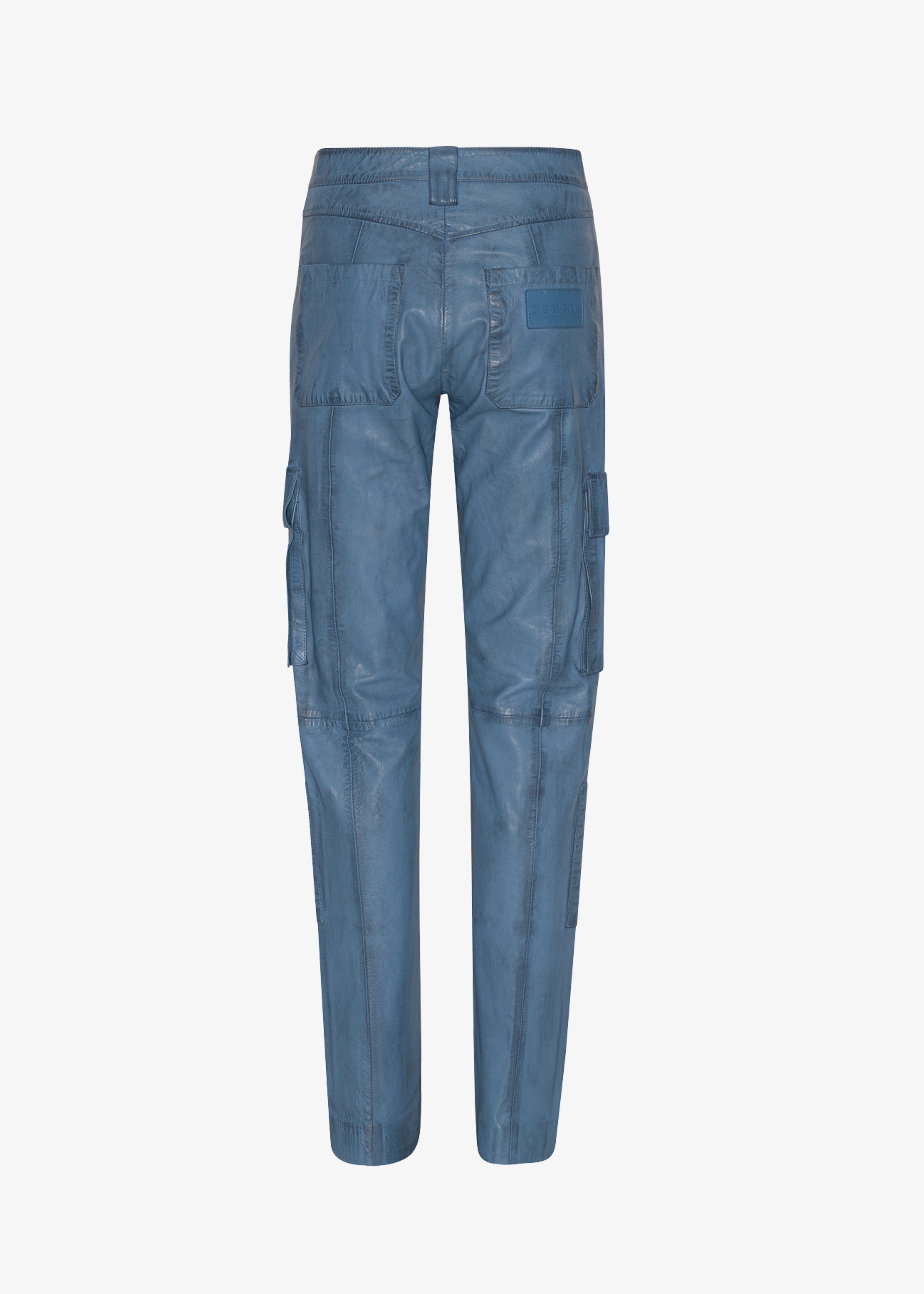 REMAIN Leather Fitted Pants - Coronet Blue - 3