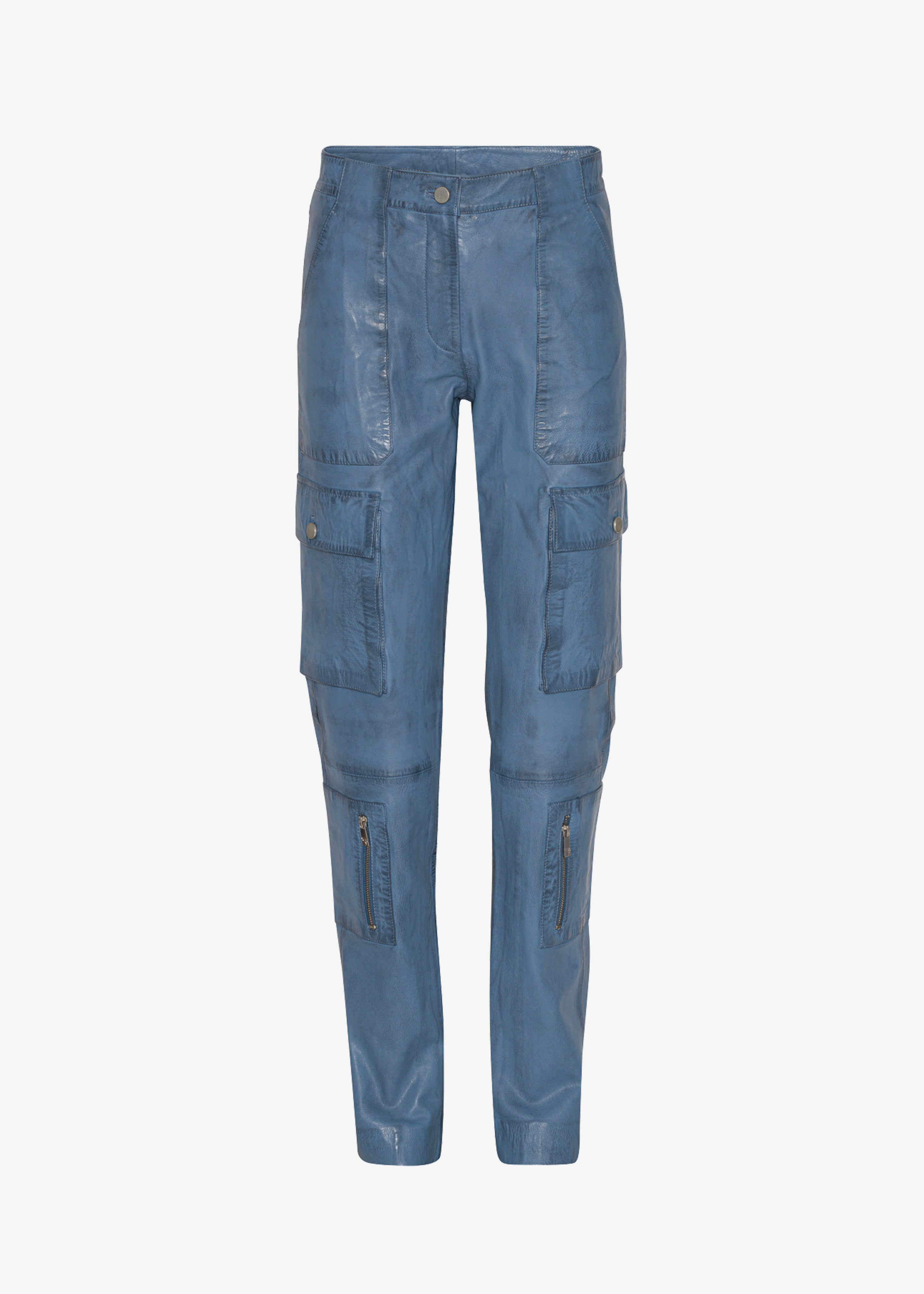REMAIN Leather Fitted Pants - Coronet Blue - 4