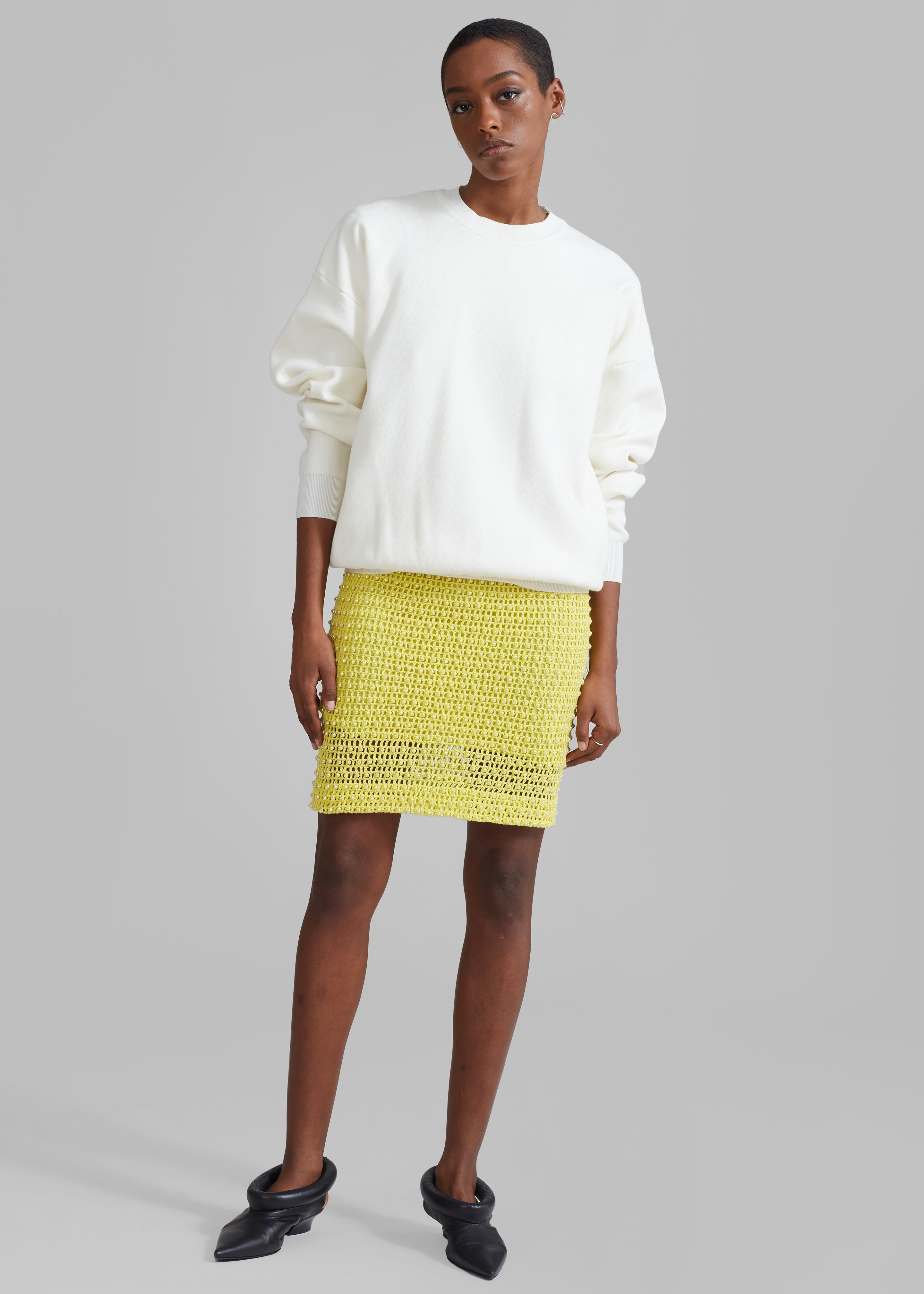 REMAIN Pearl Knit Skirt - Banana Cream - 4