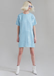 Riley Sequins Tee Mini Dress - Sky