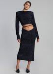 ROTATE Glitter Knit Pencil Skirt - Blue Nights