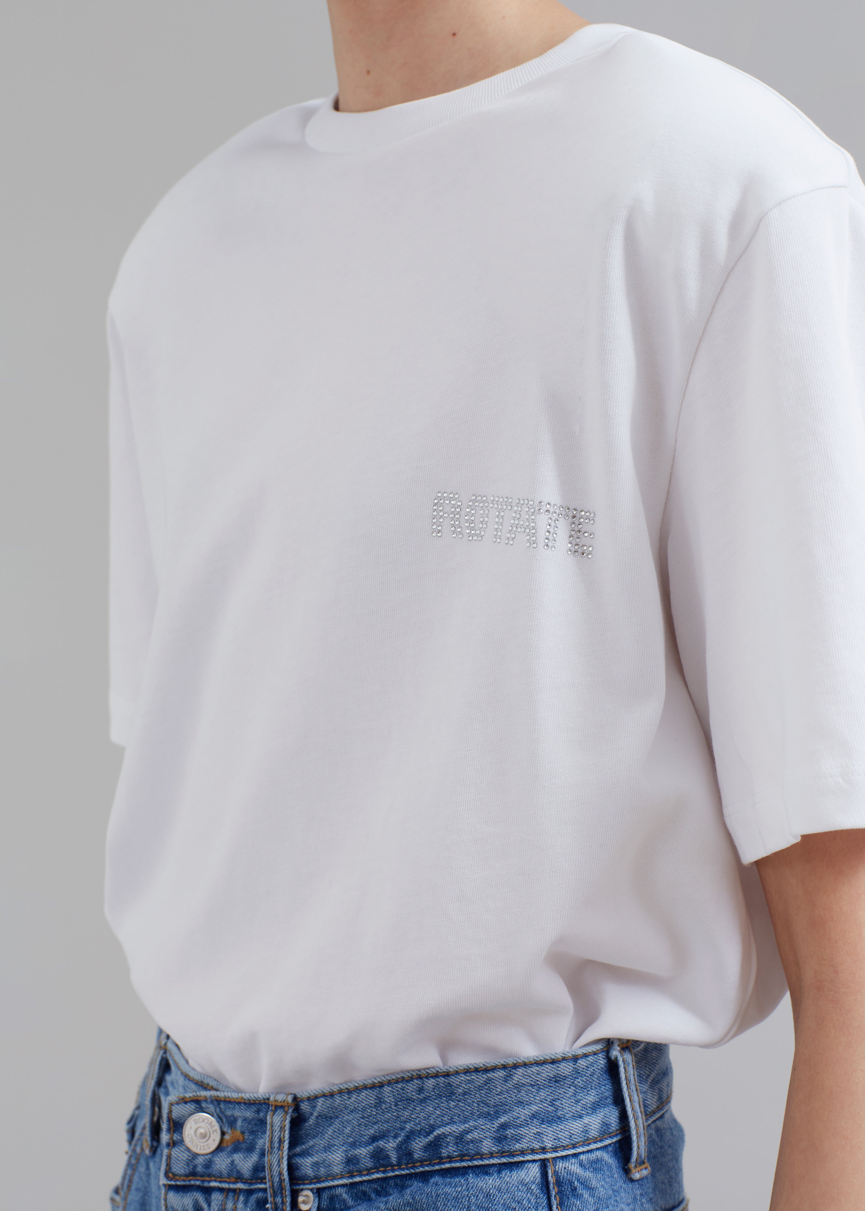 ROTATE Boxy Lasercut T-Shirt - Bright White - 3