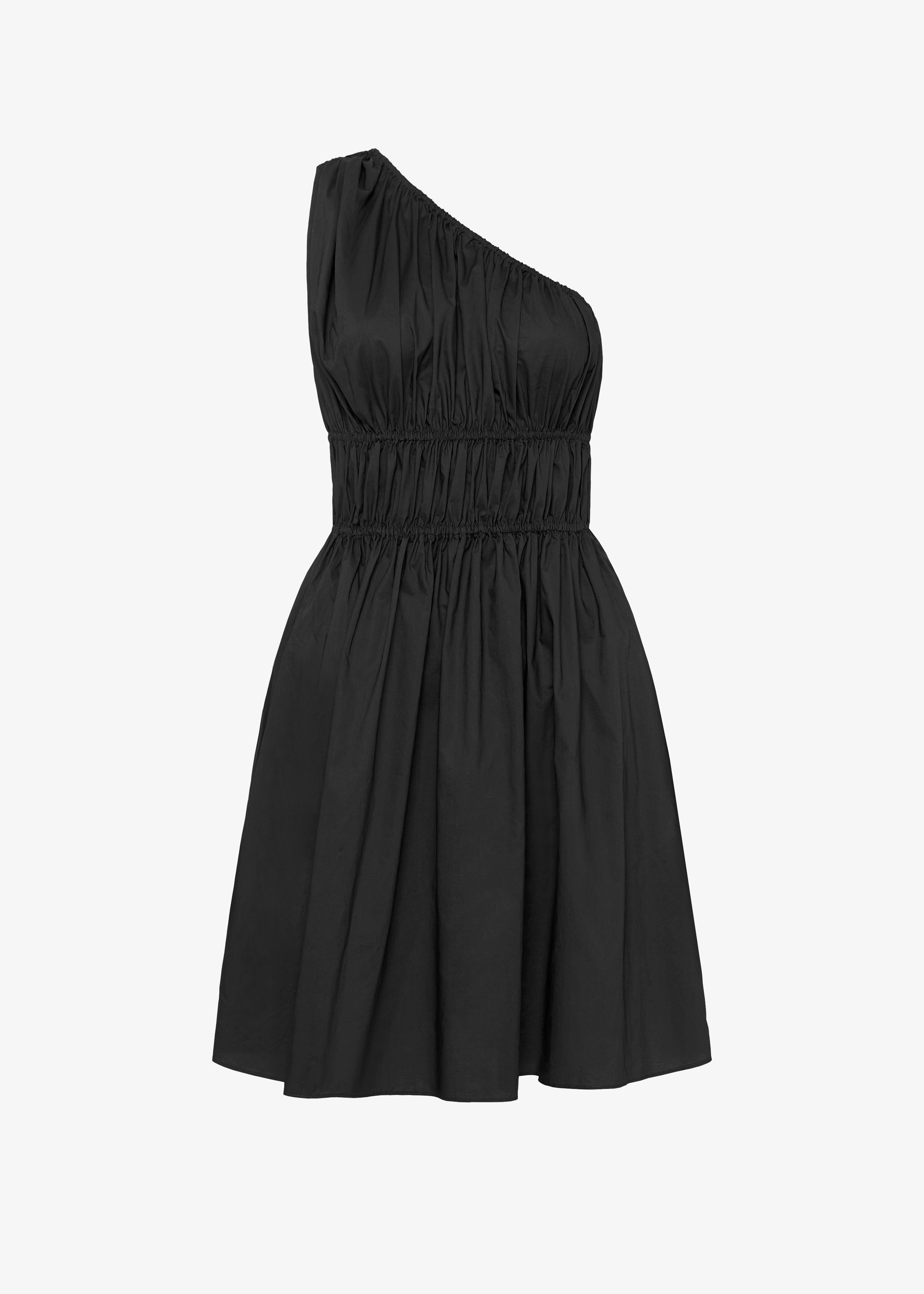 Matteau Shirred One Shoulder Mini Dress - Black - 5
