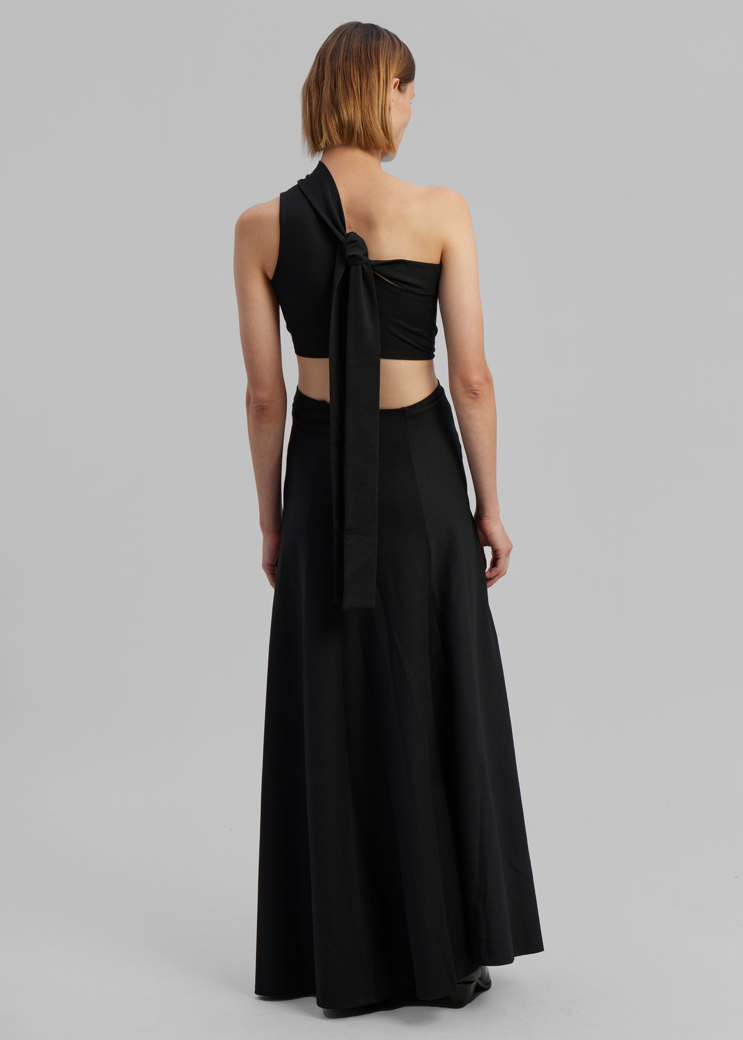 Sid Neigum Knit One-Shoulder Strap Dress W Hardware Detail - Black - 9