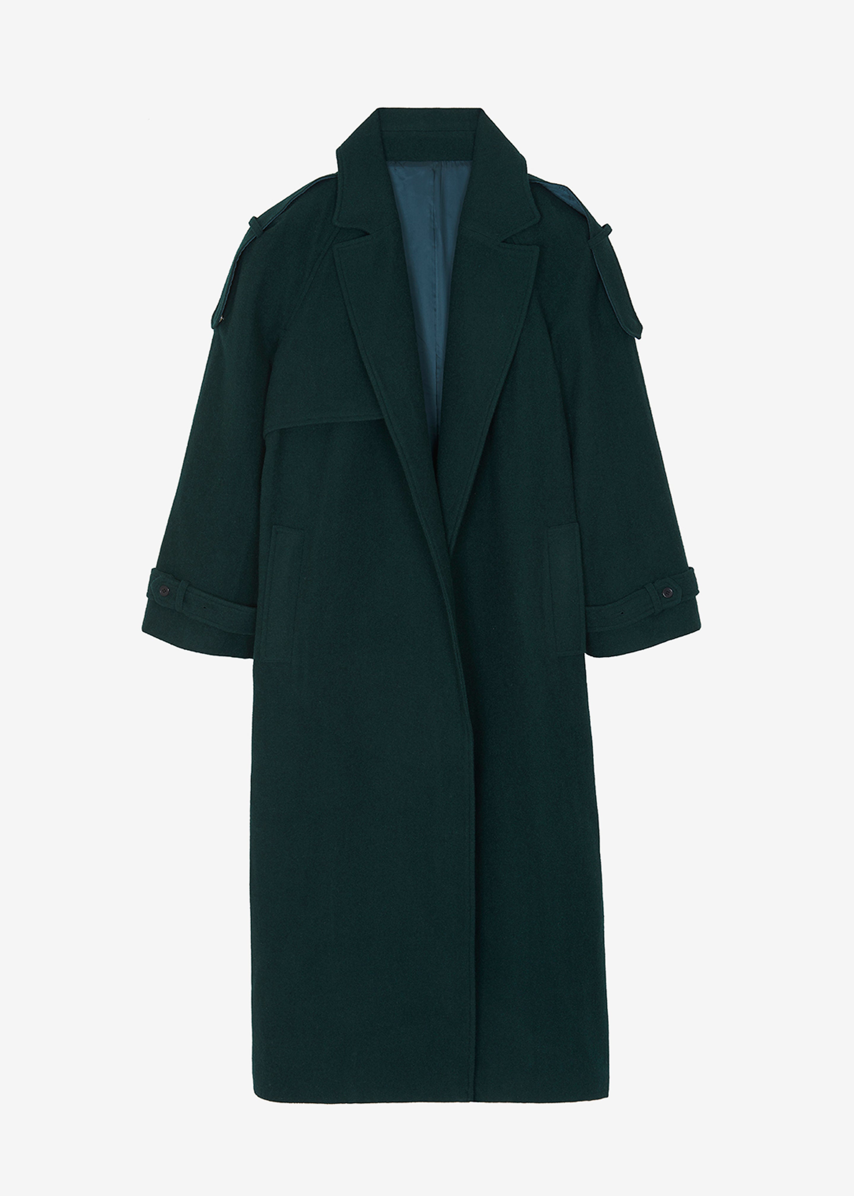Suzanne Wool Trench Coat - Bottle Green - 12