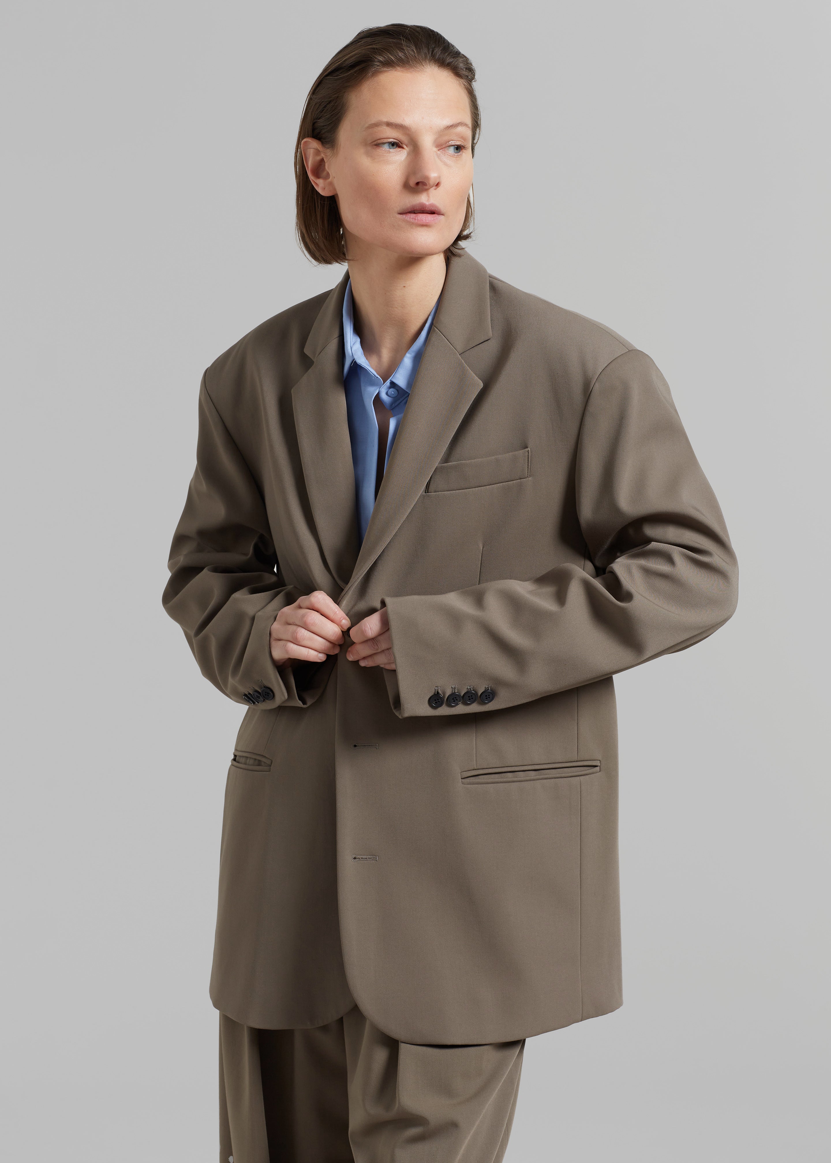 Tansy Oversized Blazer - Olive – The Frankie Shop
