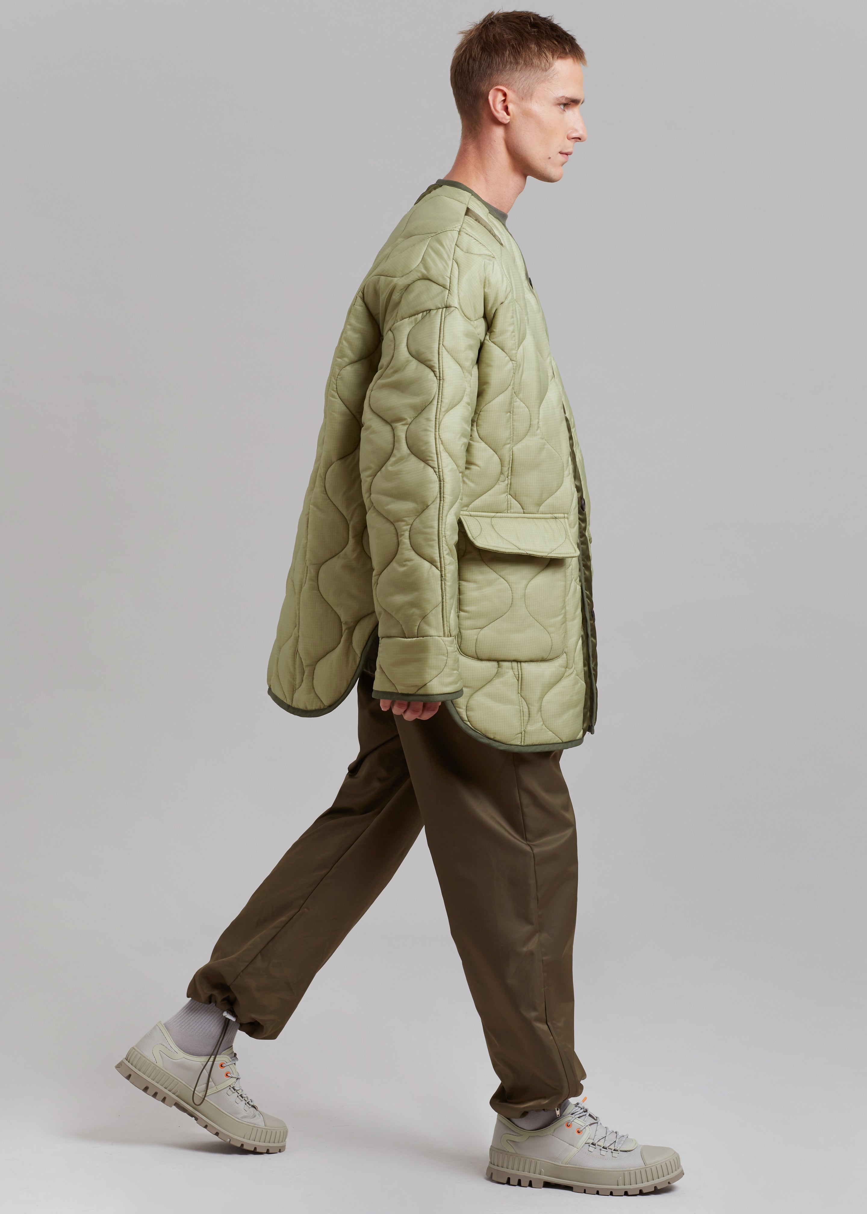 Ted Quilted Jacket - Moss Green - 7