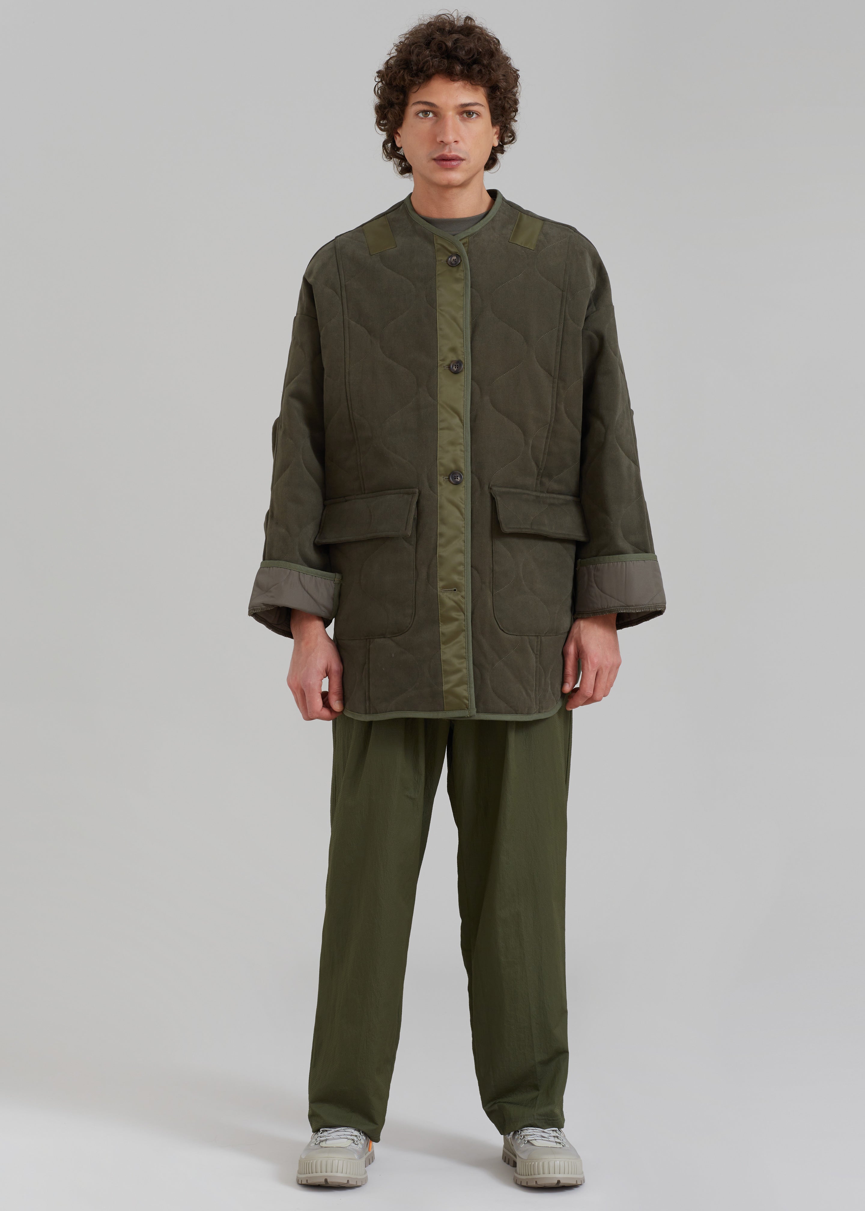 Ted Quilted Jacket - Army Green - 1