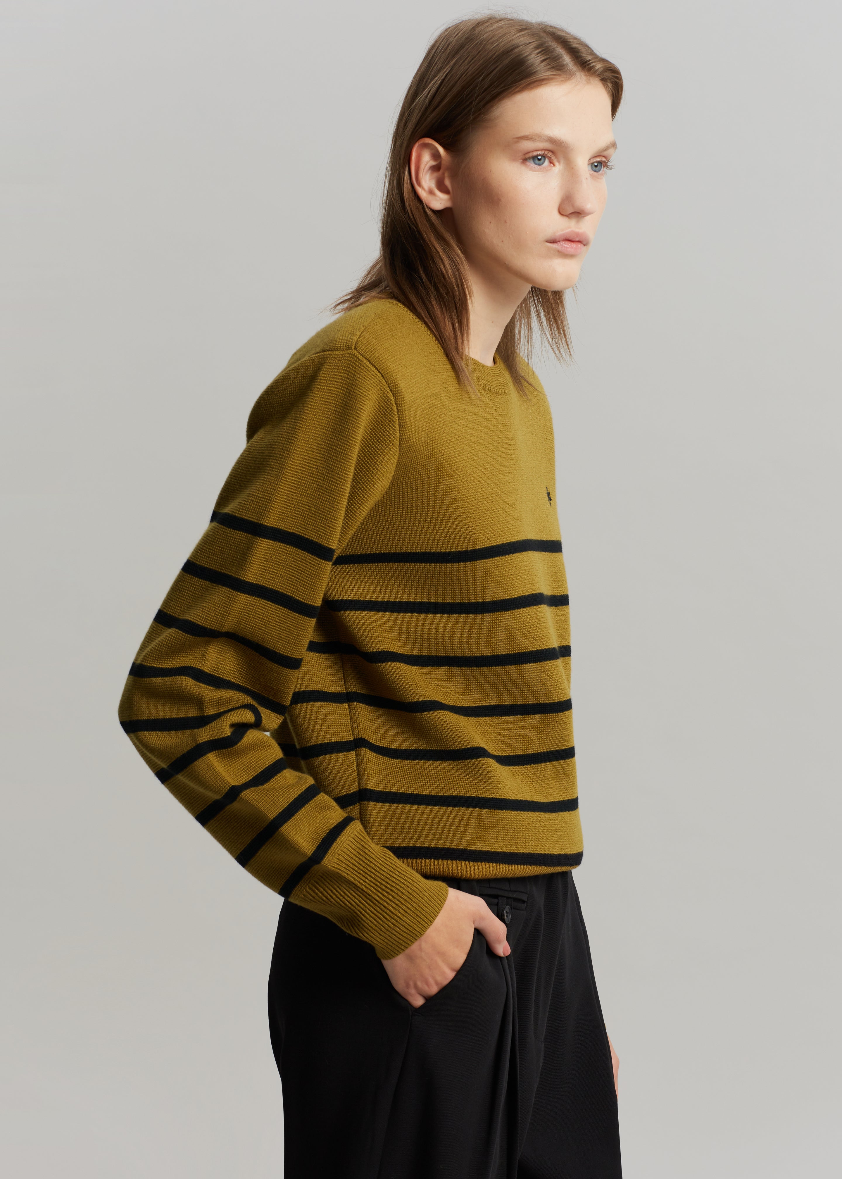 The Garment St Moritz Sweater - Mustard/Black Stripes - 1