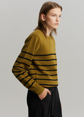 The Garment St Moritz Sweater - Mustard/Black Stripes