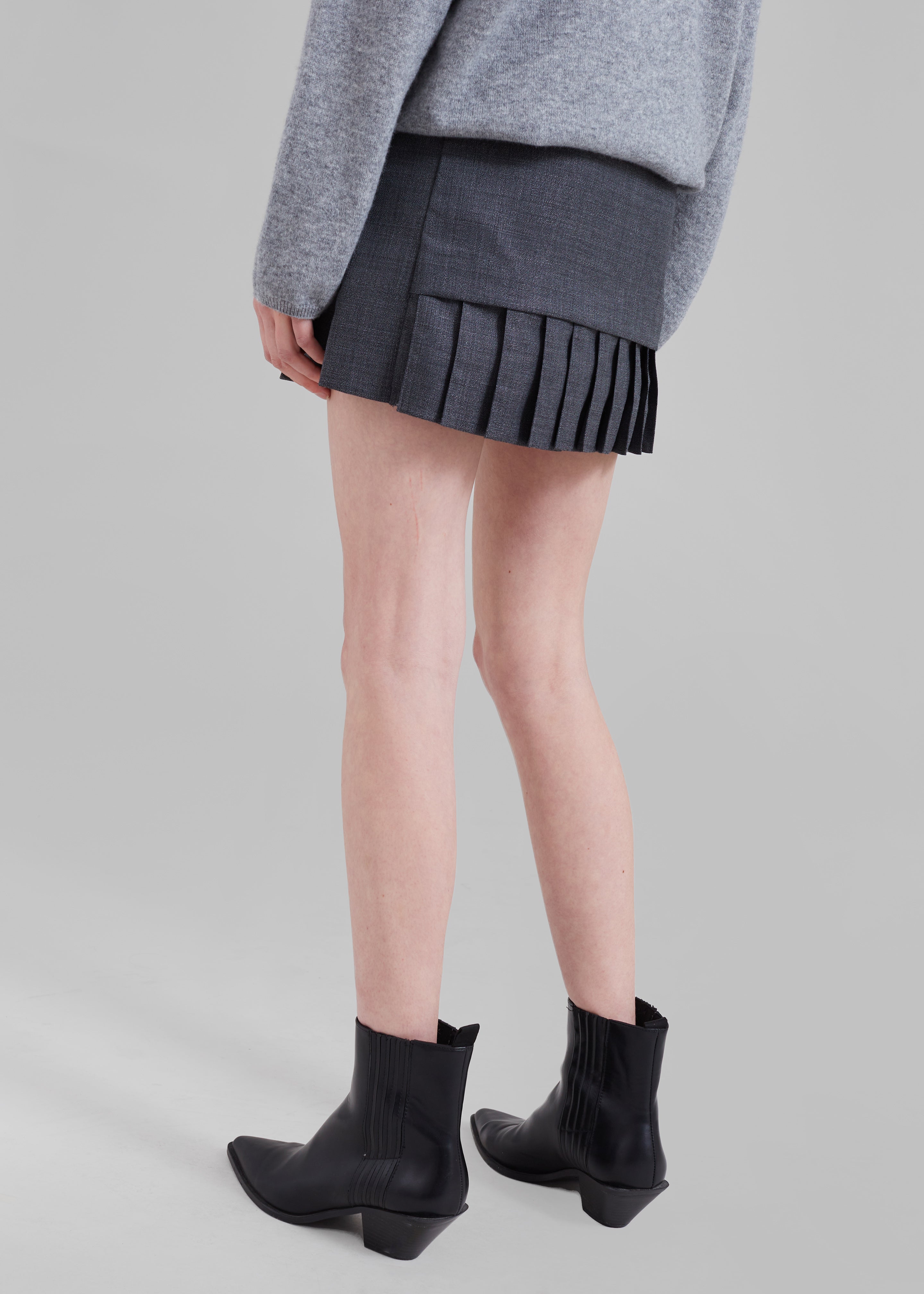 The Garment Windsor Mini Skirt - Grey Melange - 3