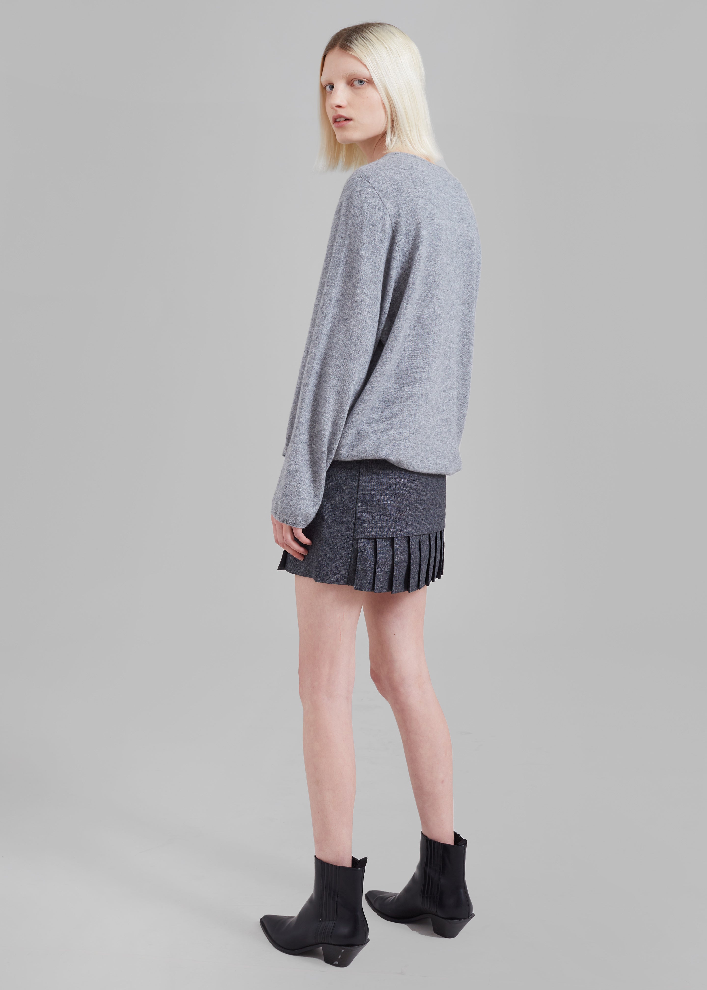 The Garment Windsor Mini Skirt - Grey Melange – The Frankie Shop