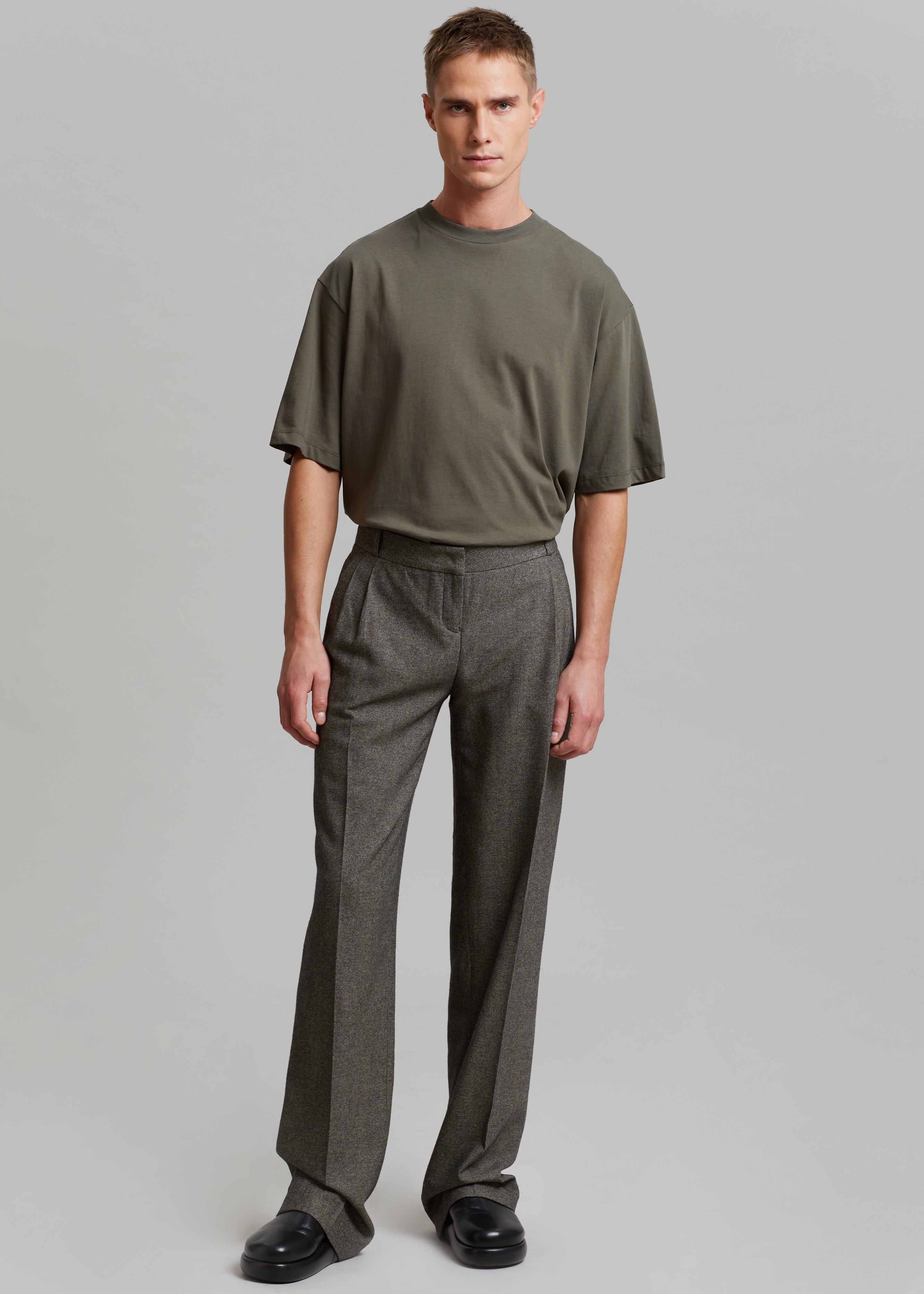Coperni Low-rise Loose Tailored Trousers - Dark Moss – The Frankie Shop