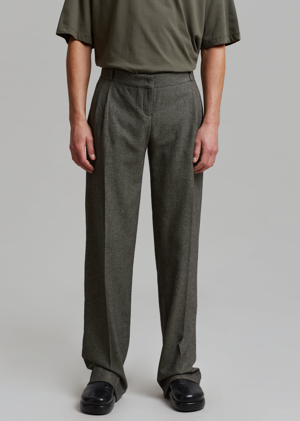 Coperni Low-rise Loose Tailored Trousers - Dark Moss - 1