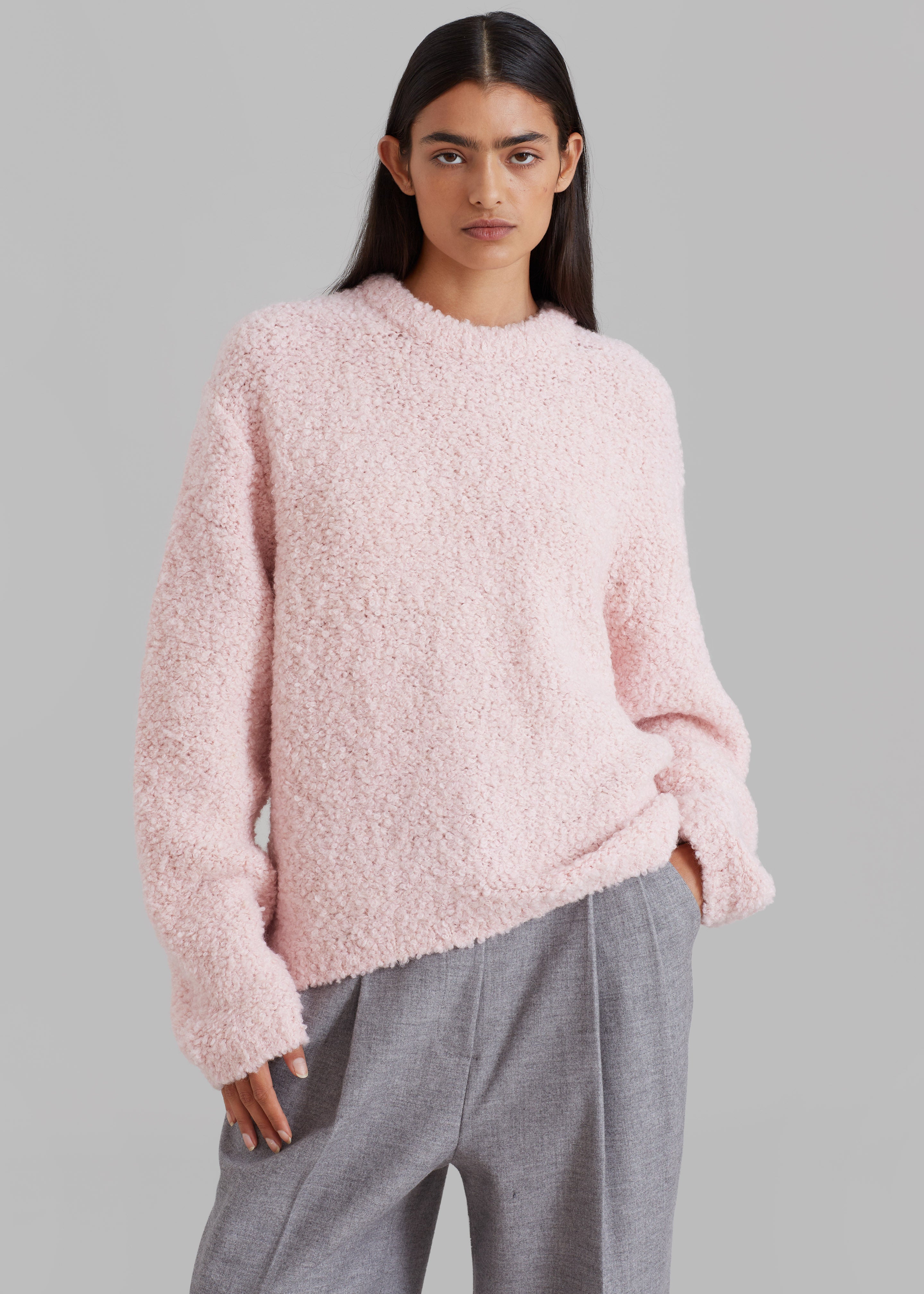 Vilo Boucle Sweater - Pink – The Frankie Shop