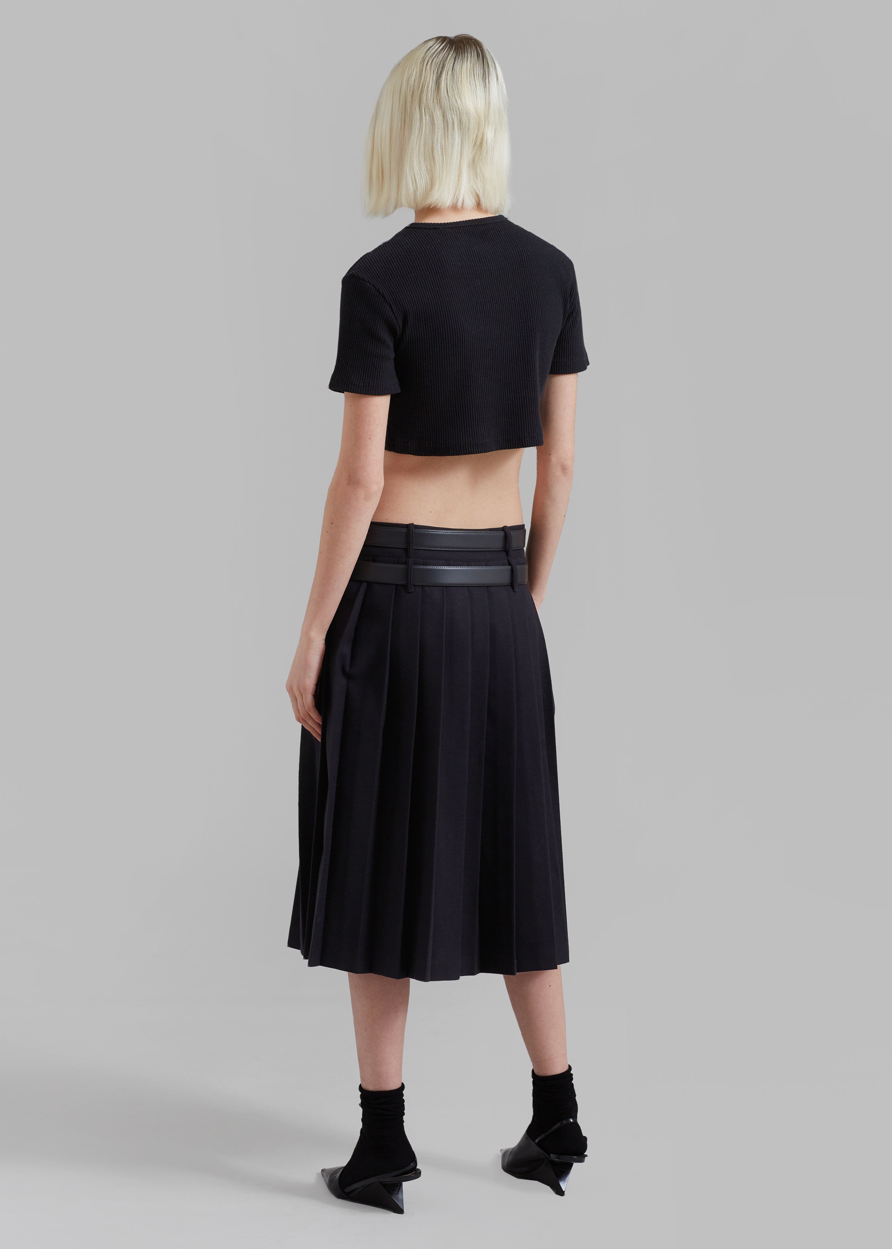 Wednesday Belted Pleated Skirt - Black – The Frankie Shop