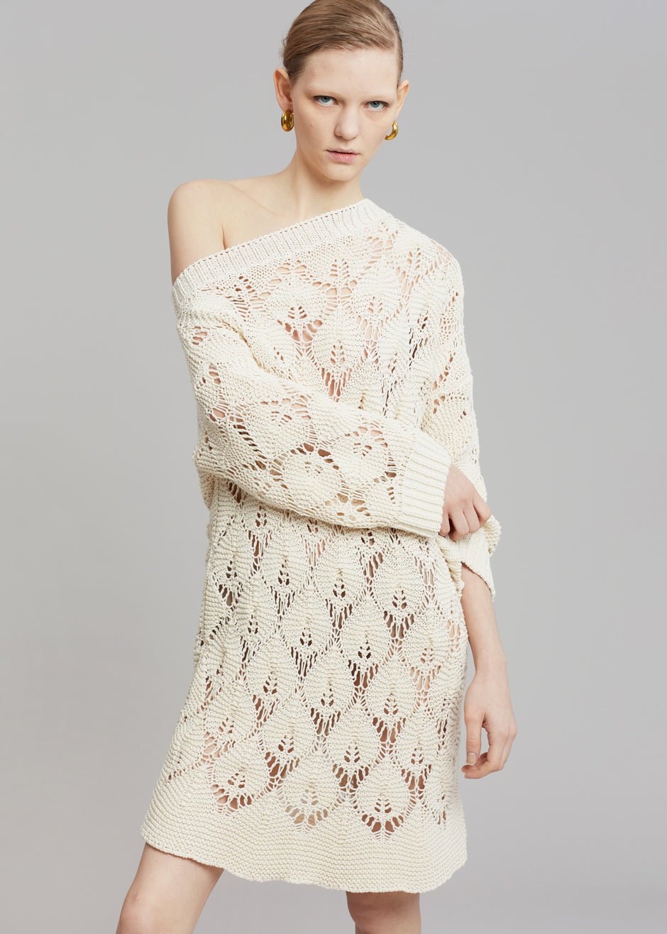 Aeron Charley Mini Crochet Dress - Beige