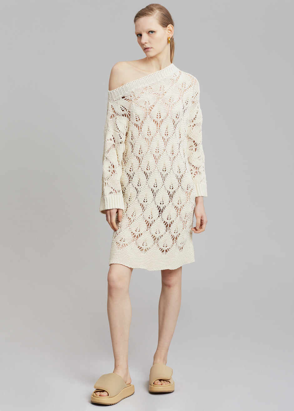 Aeron Charley Mini Crochet Dress - Beige - 3