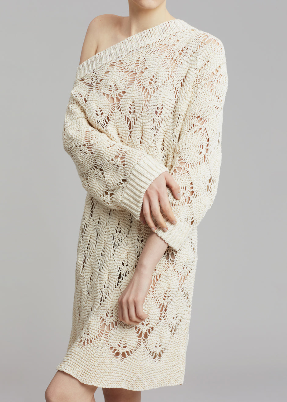 Aeron Charley Mini Crochet Dress - Beige - 1