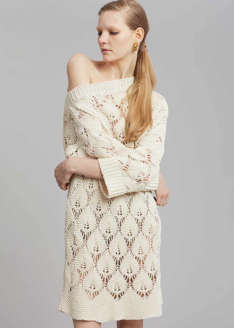 Aeron Charley Mini Crochet Dress - Beige - 5