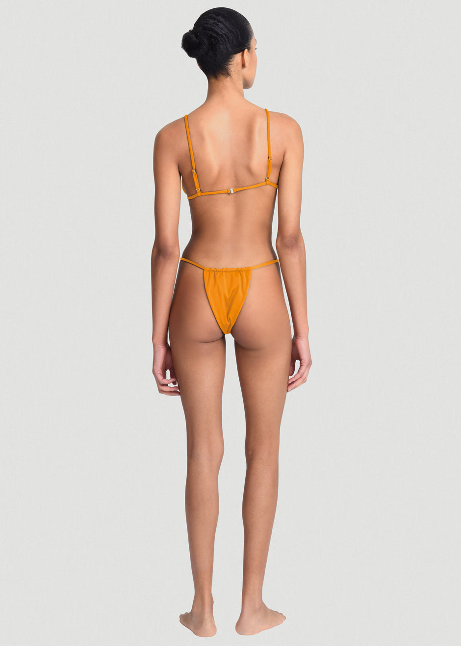 Aexae Gathered Swimsuit Bottoms - Orange - 4