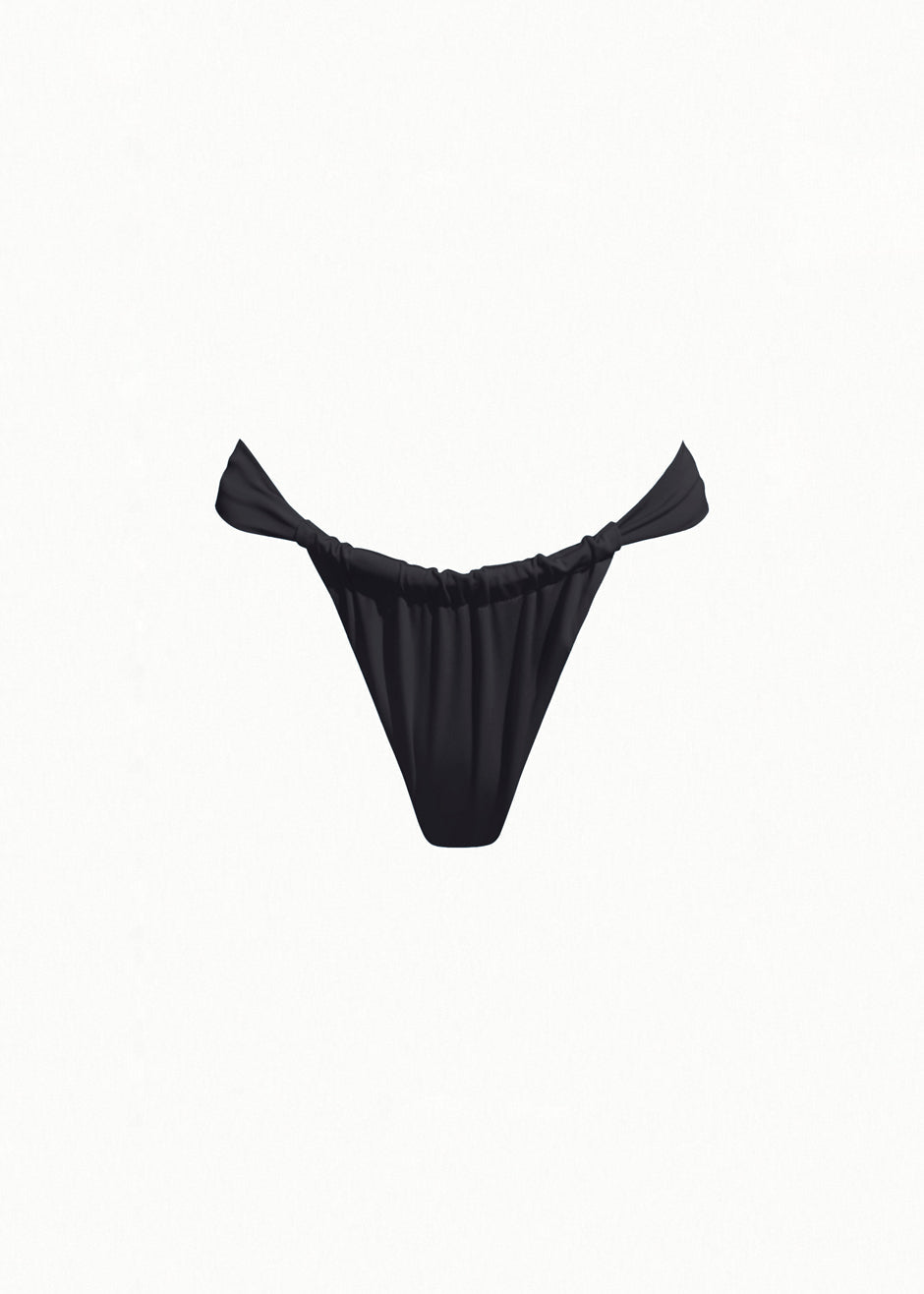 Aexae Ruched Swimsuit Bottoms - Black - 4
