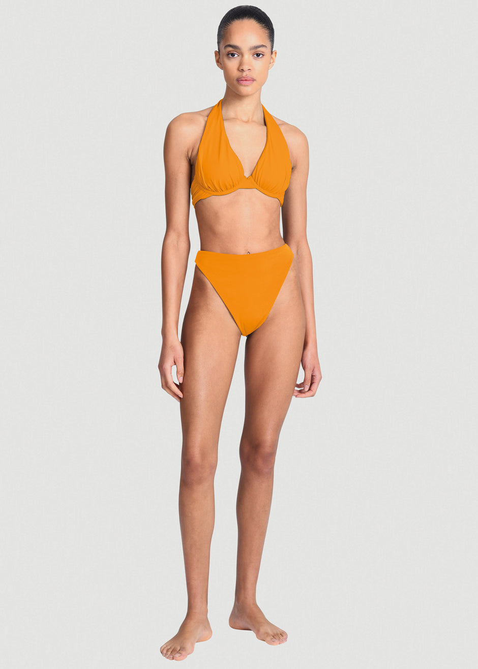 Aexae Triangle High Cut Swimsuit Bottoms - Orange - 2
