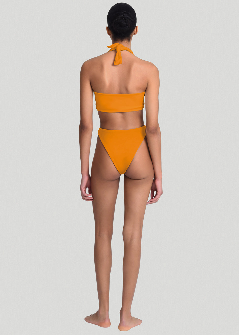 Aexae Wrap Tie Swim Top - Orange - 2