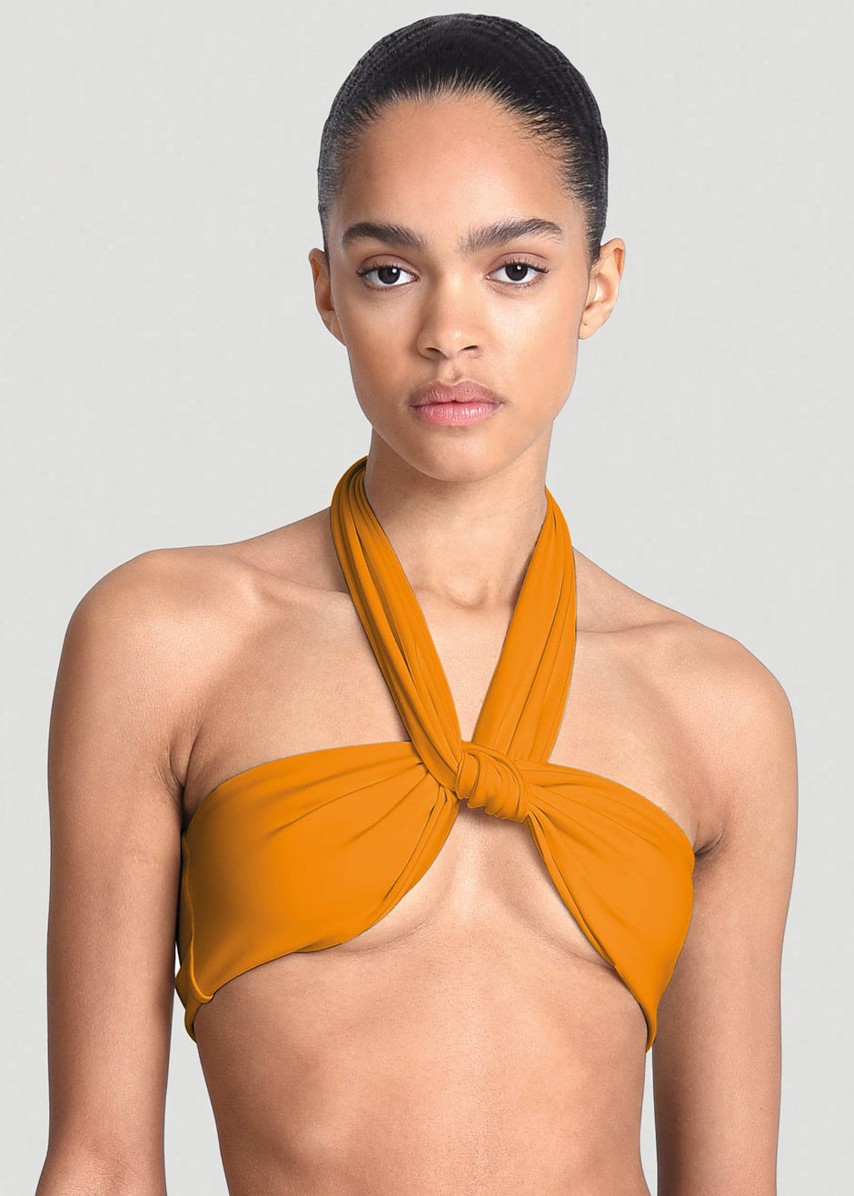 Aexae Wrap Tie Swim Top - Orange - 4