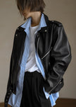 Aria Faux Leather Jacket - Black Jacket The Frankie Shop 