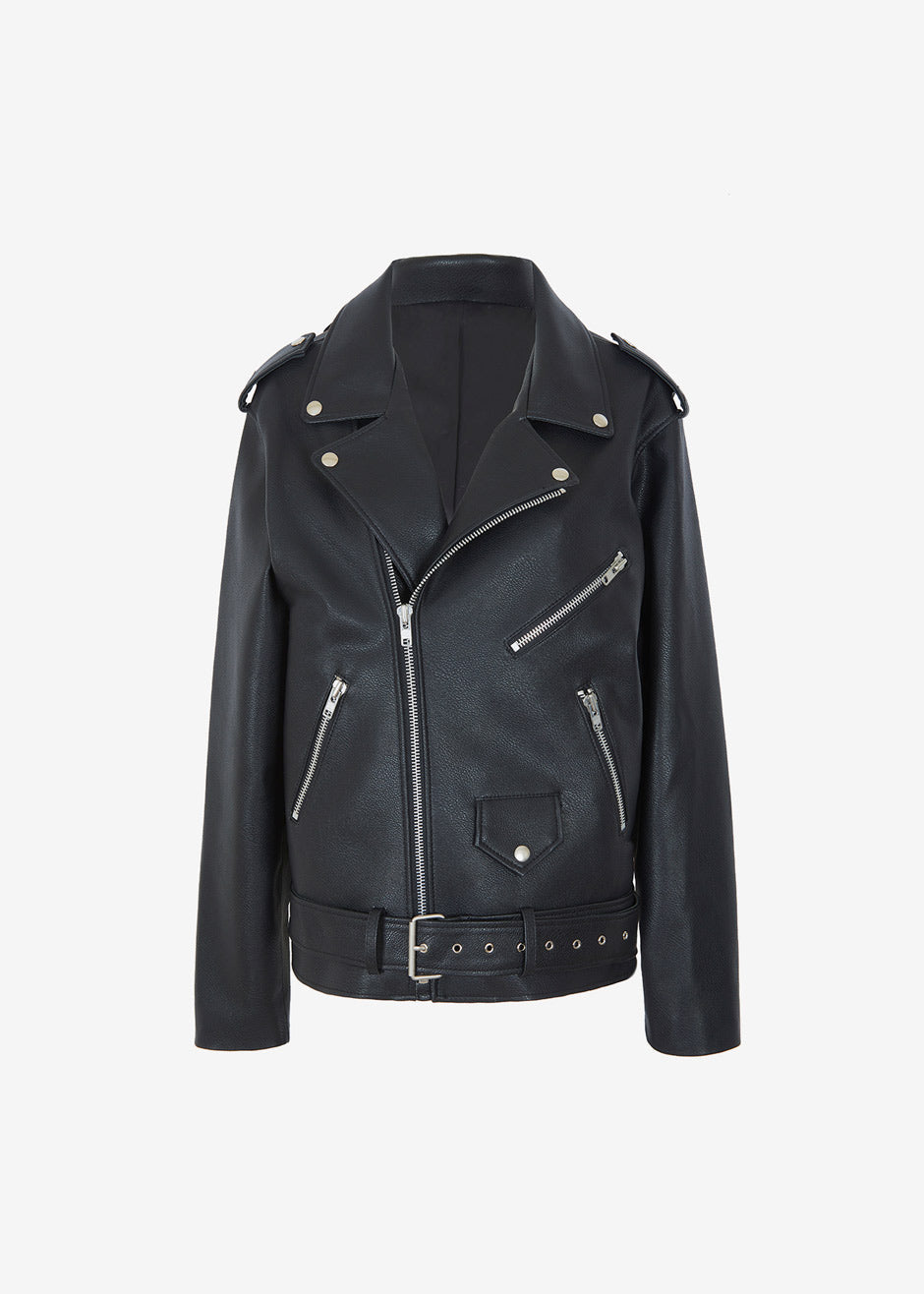 Franki Ray Leather Varsity Jacket Small