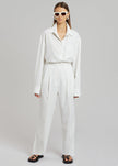 Bea Fluid Pinstripe Suit Pants - Off White Pants The Frankie Shop 