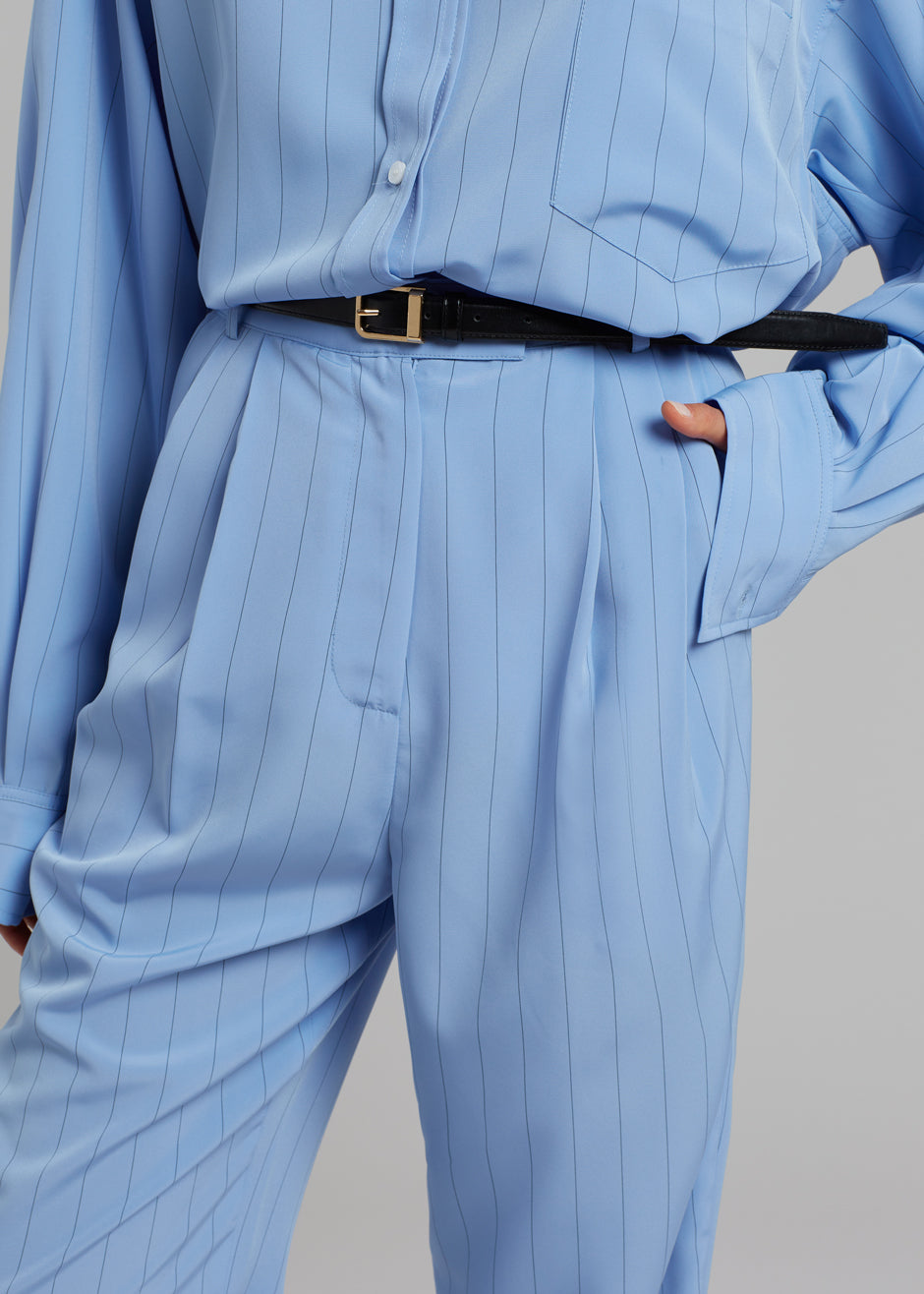 Bea Fluid Stripe Suit Pants - Powder Blue - 2