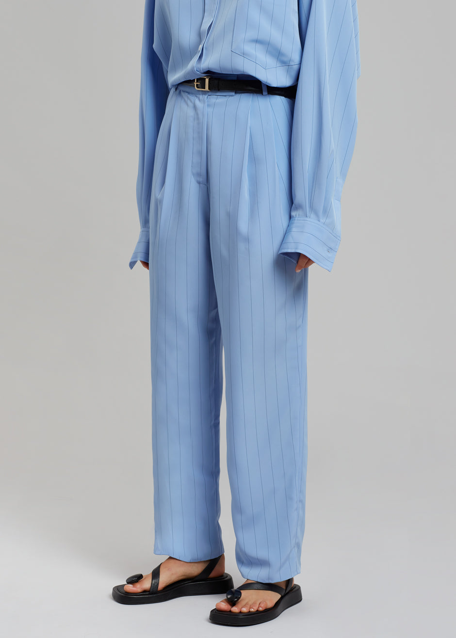 Bea Stripe Suit Pants - White/Light Blue – The Frankie Shop