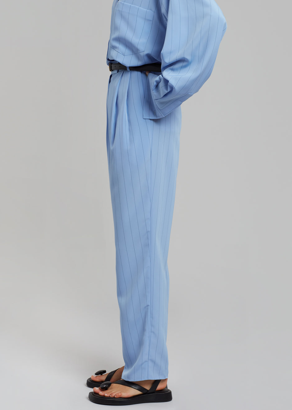 Bea Fluid Stripe Suit Pants - Powder Blue - 4